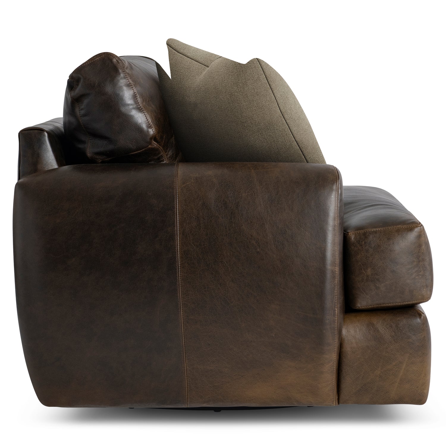 Bernhardt Living Cameron Leather Swivel Chair