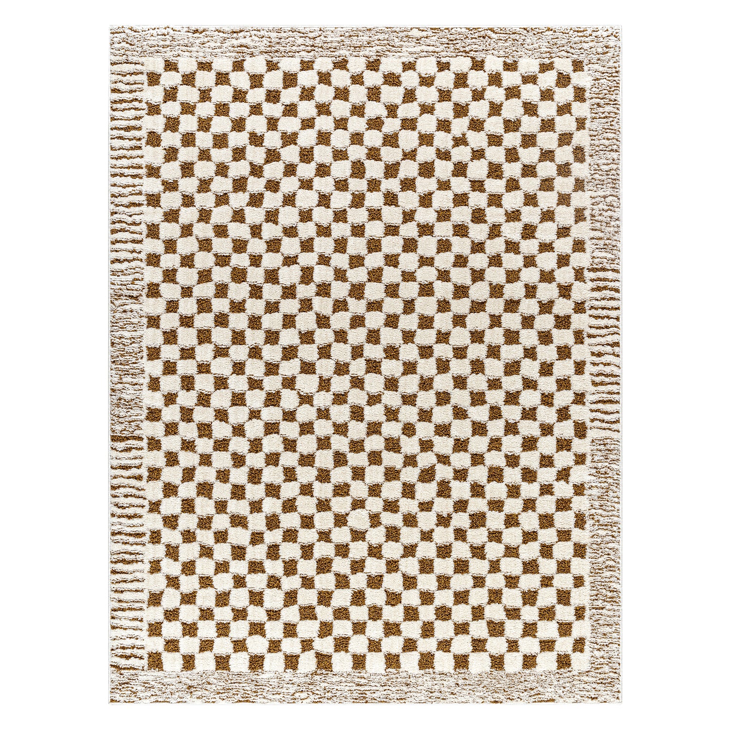 Livabliss Freud Checker Border Machine Woven Rug