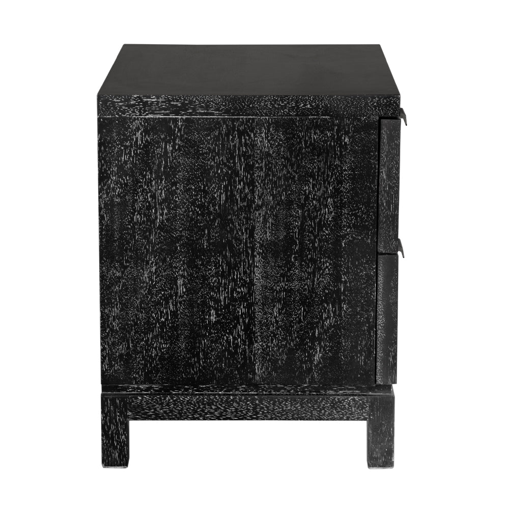 Noir Musashi Black Walnut Small 2 Drawer, compact walnut storage chest