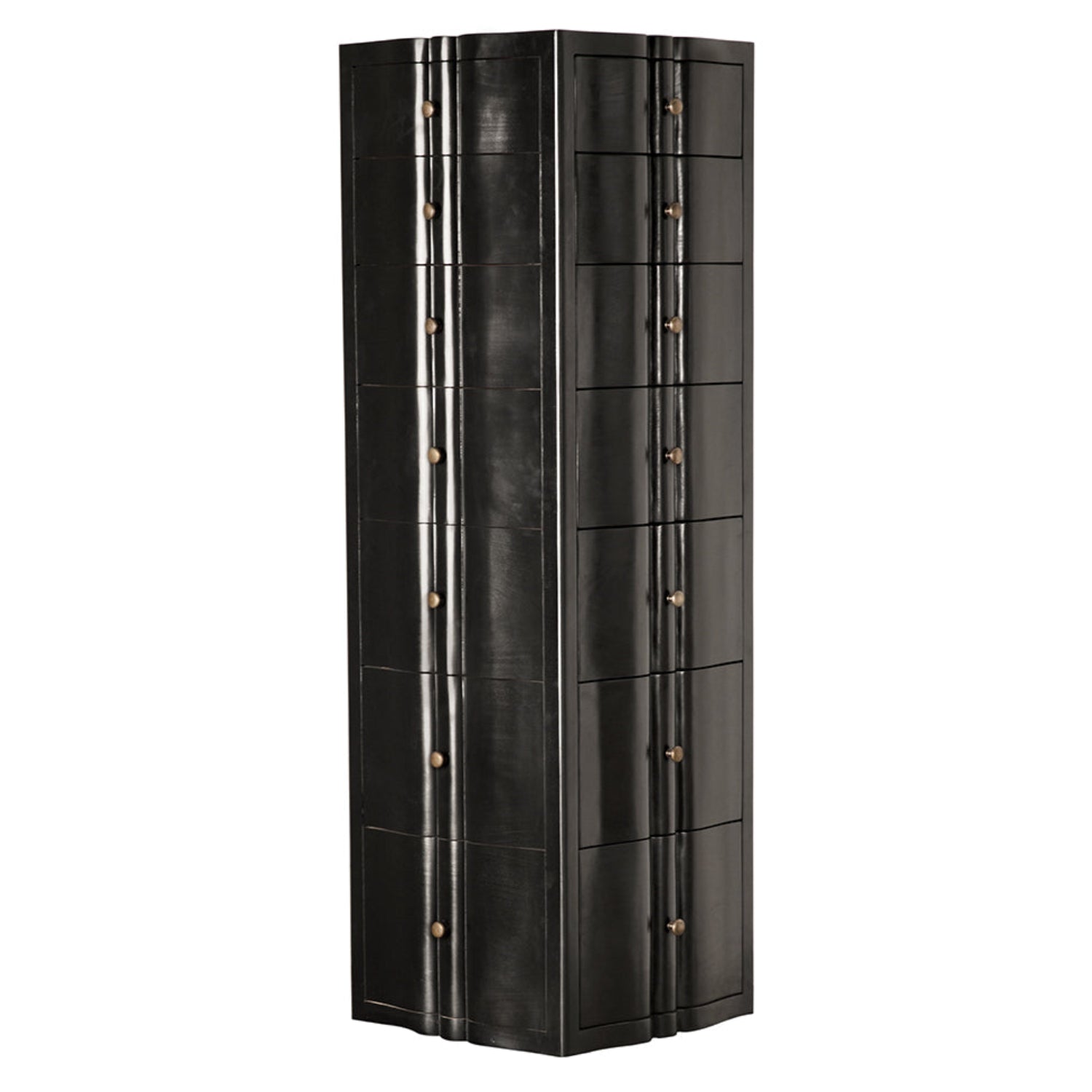 Noir Monolith Four Sided Tower Chest measuring 22 in. wide