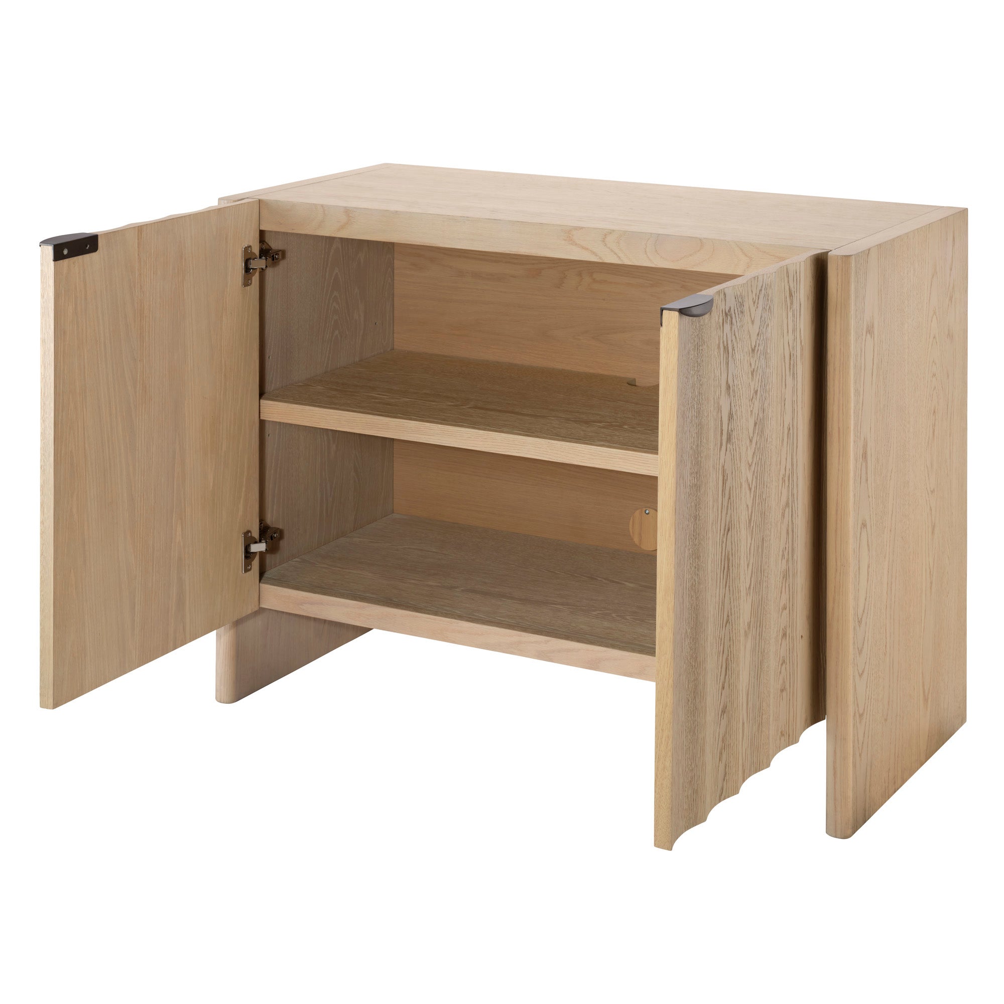 Jamie Young Finley Pale Oak Fluted Two Door Cabinet