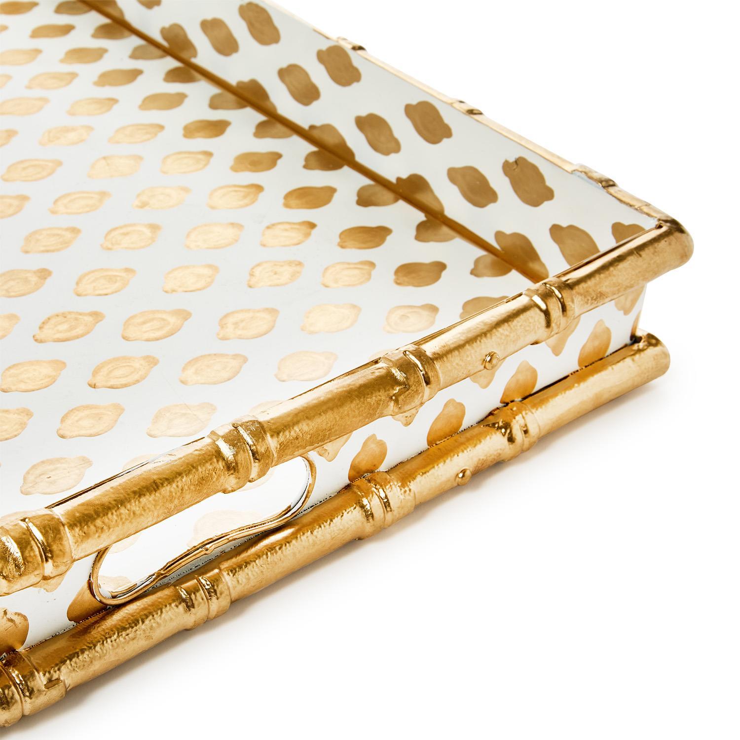 Gold/White Hand Painted Tray