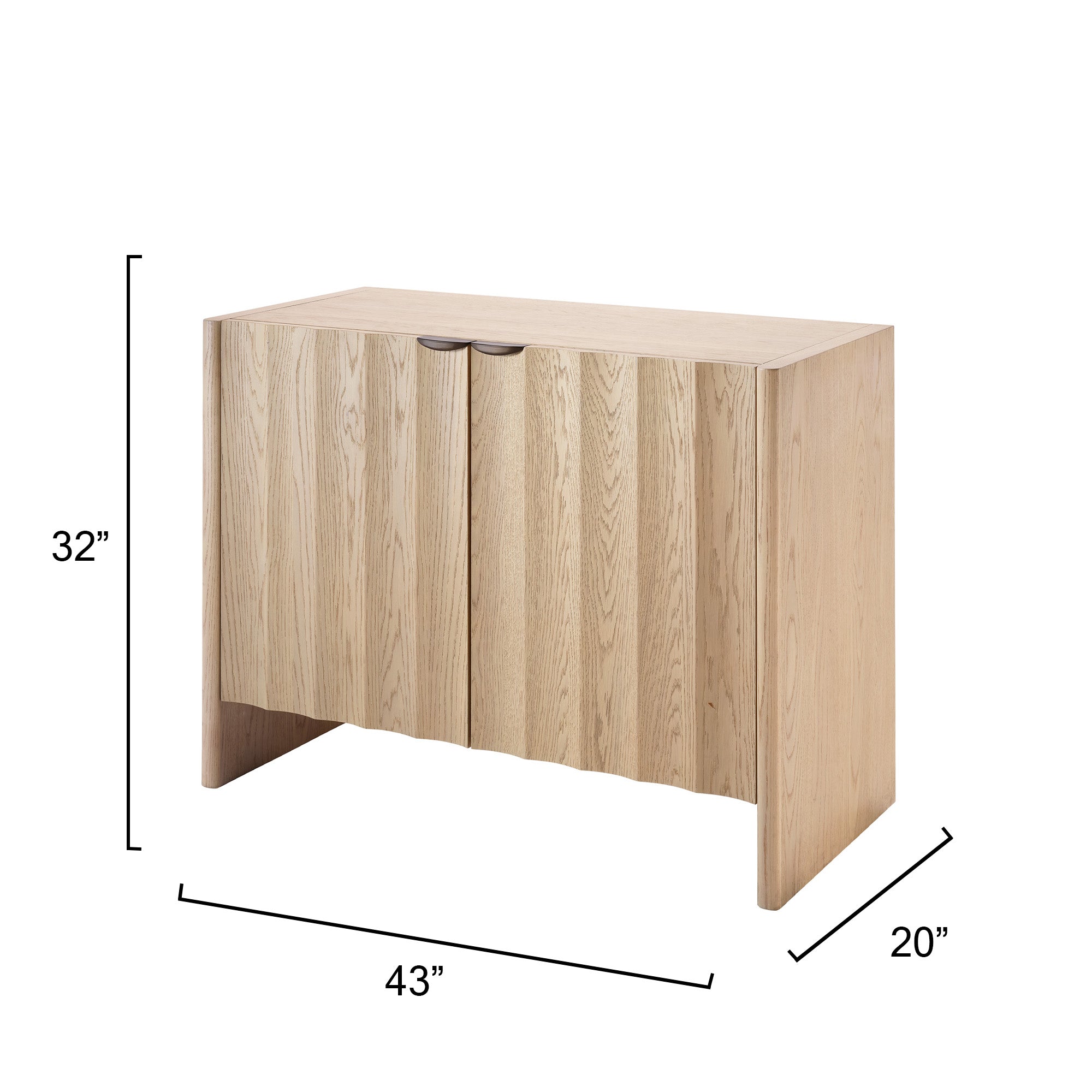 Jamie Young Finley Pale Oak Fluted Two Door Cabinet