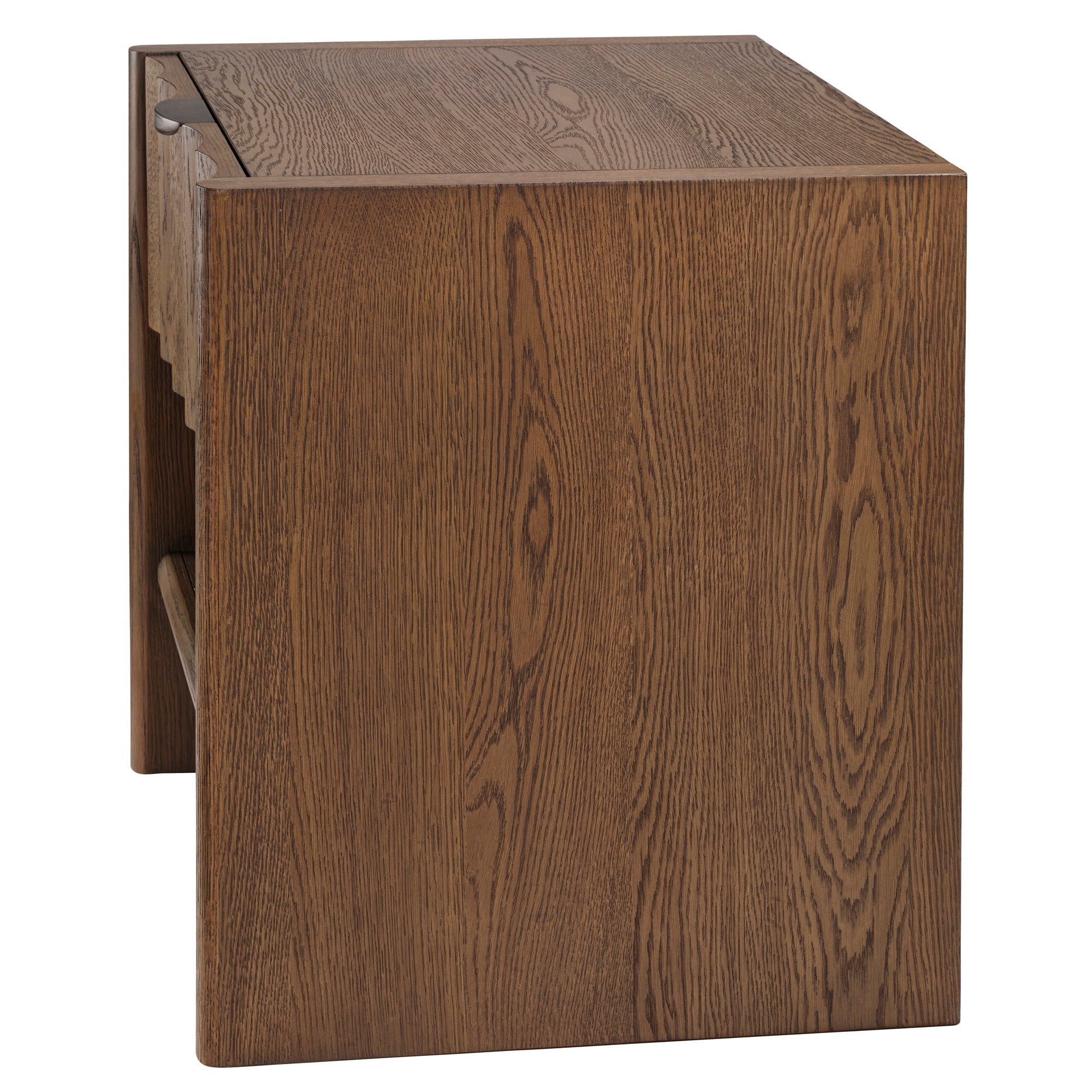 Jamie Young Finley Brown Sugar Oak Small Fluted Nightstand