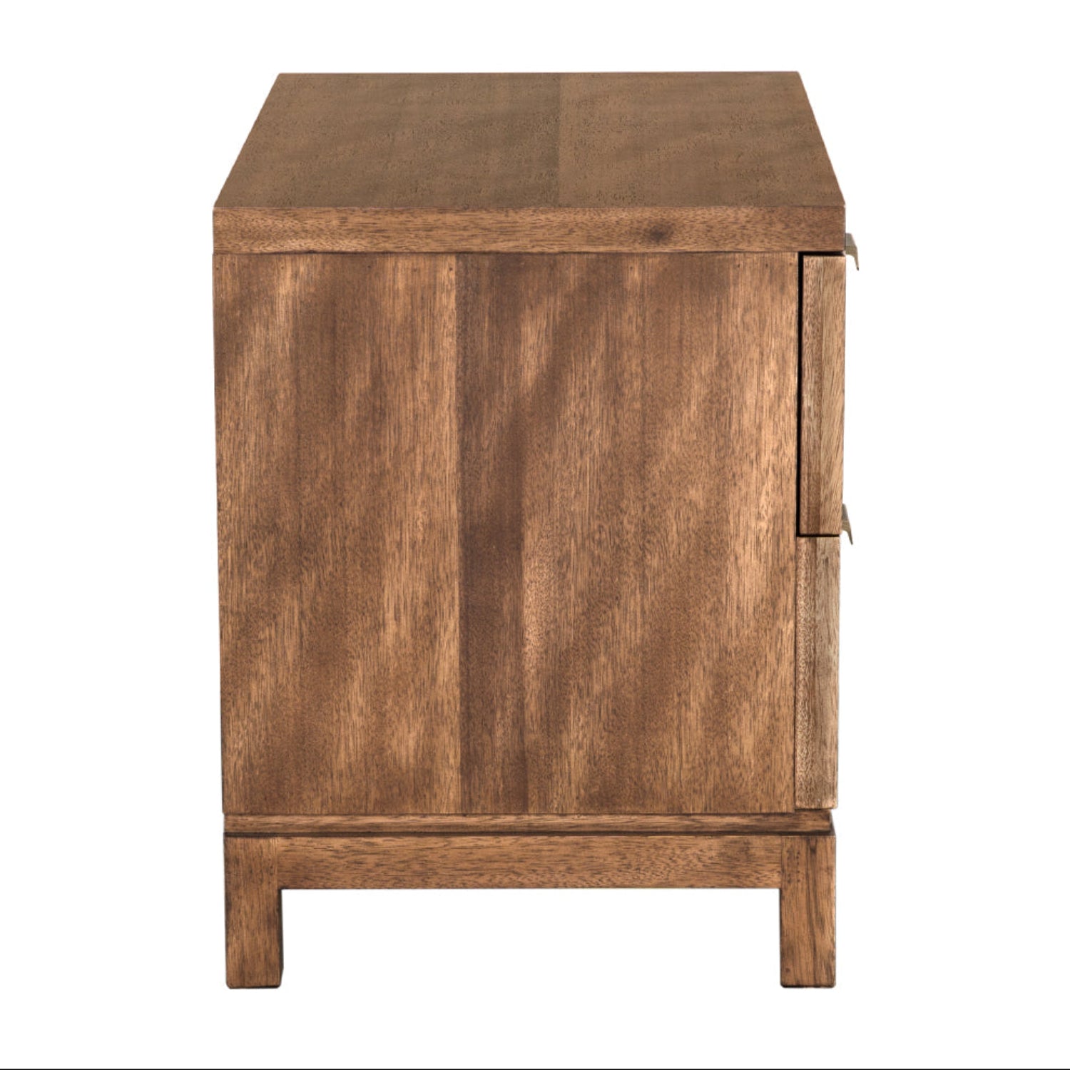 Noir Musashi Dark Walnut Large 2 Drawer shown in Dark Walnut with Brass Hardware