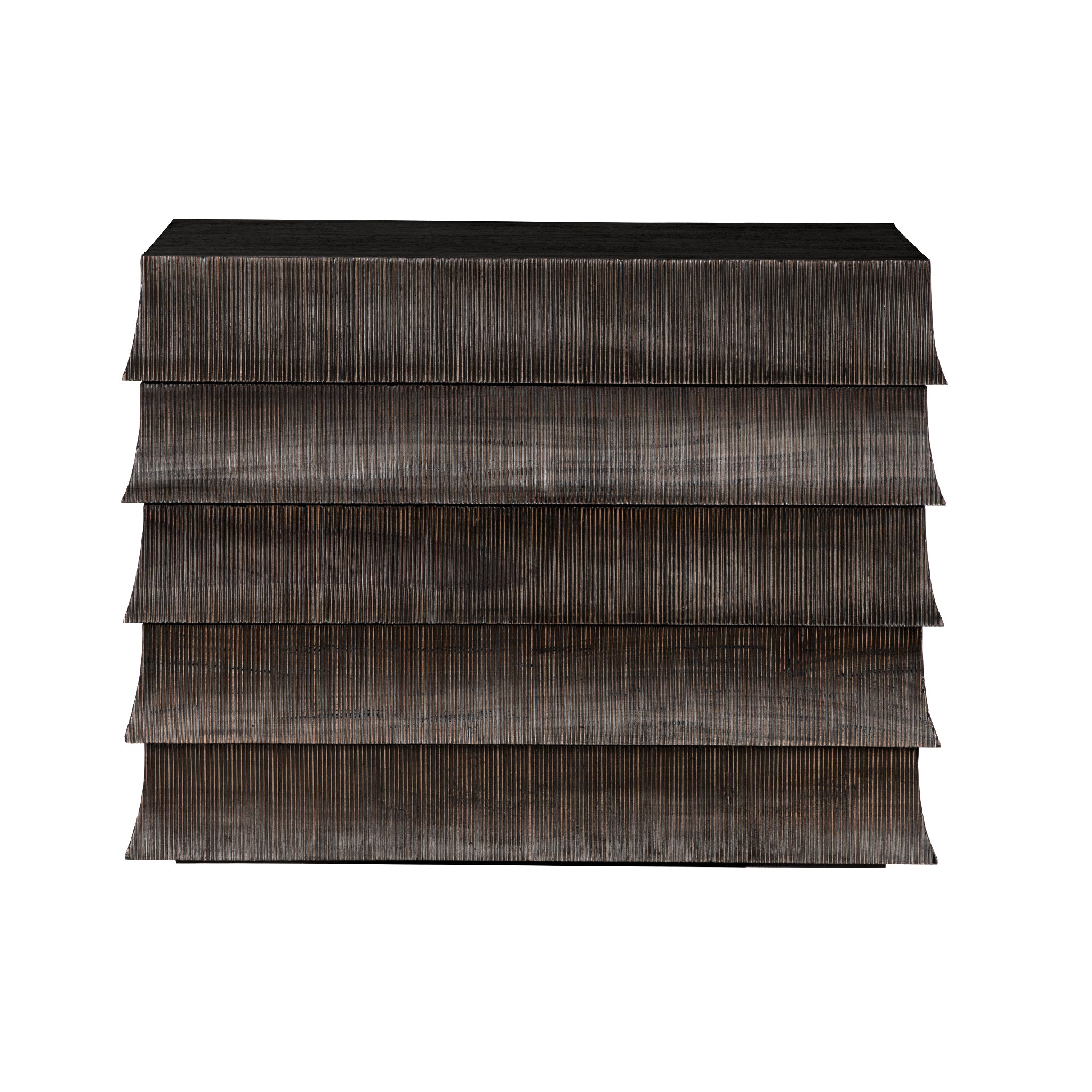 Noir Ava Dresser, monolithic modern cabinet form