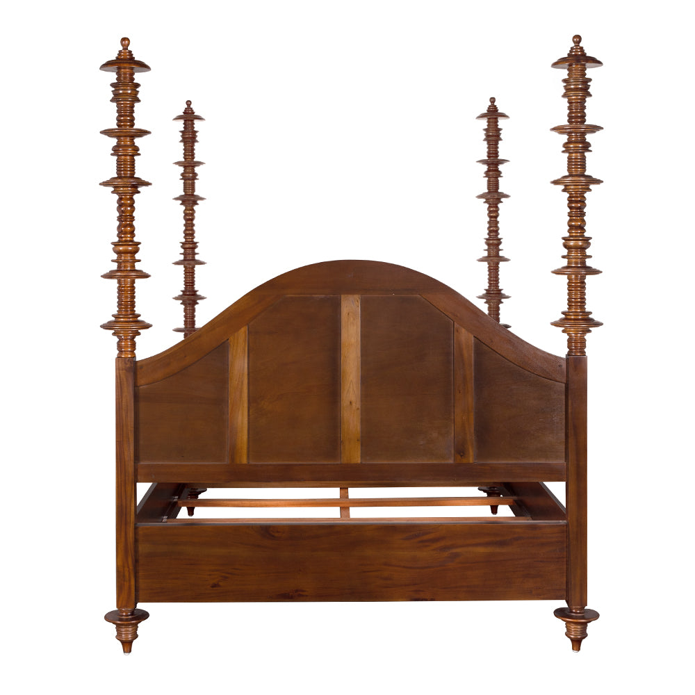 Noir Ferret Hand Rubbed Brown Bed, queen and king sizes