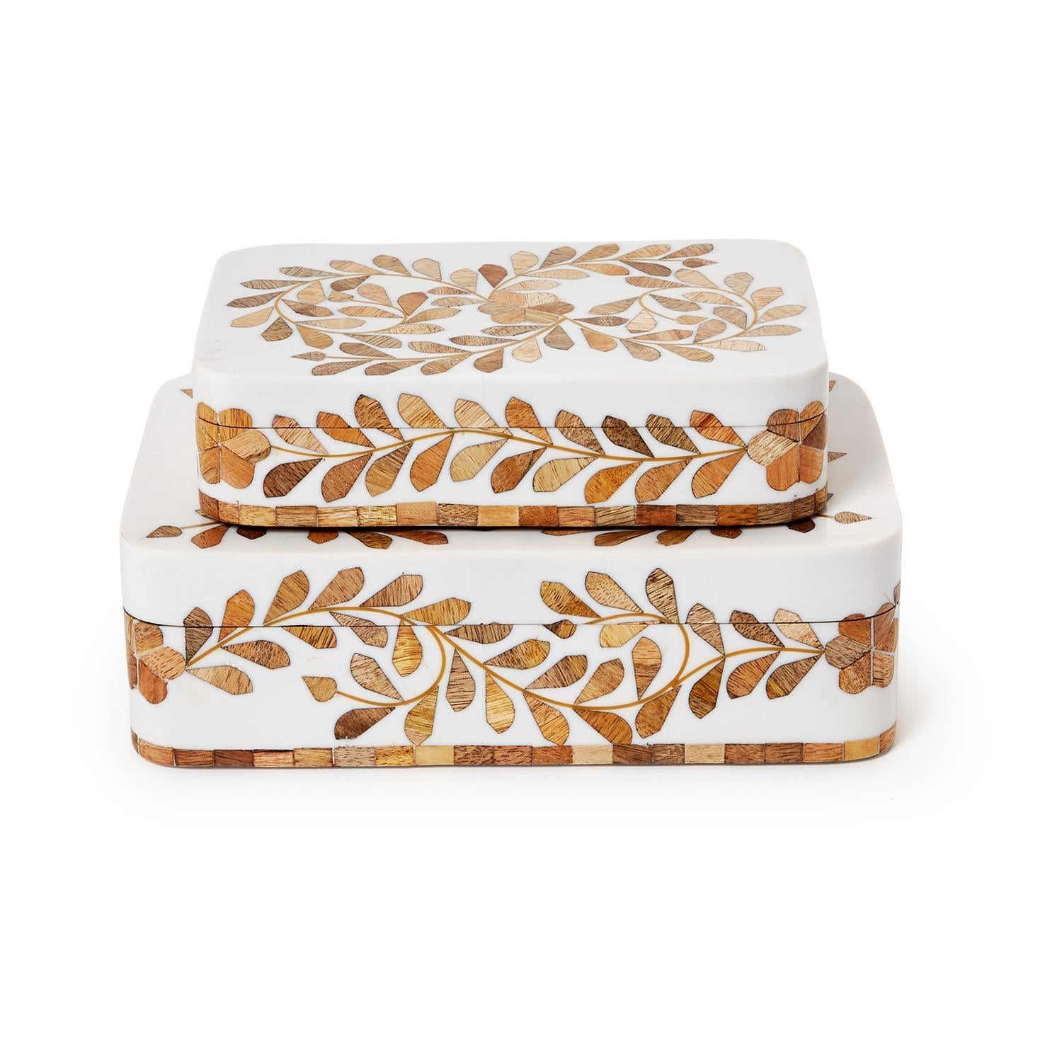 Natural Covered Box Set of 2