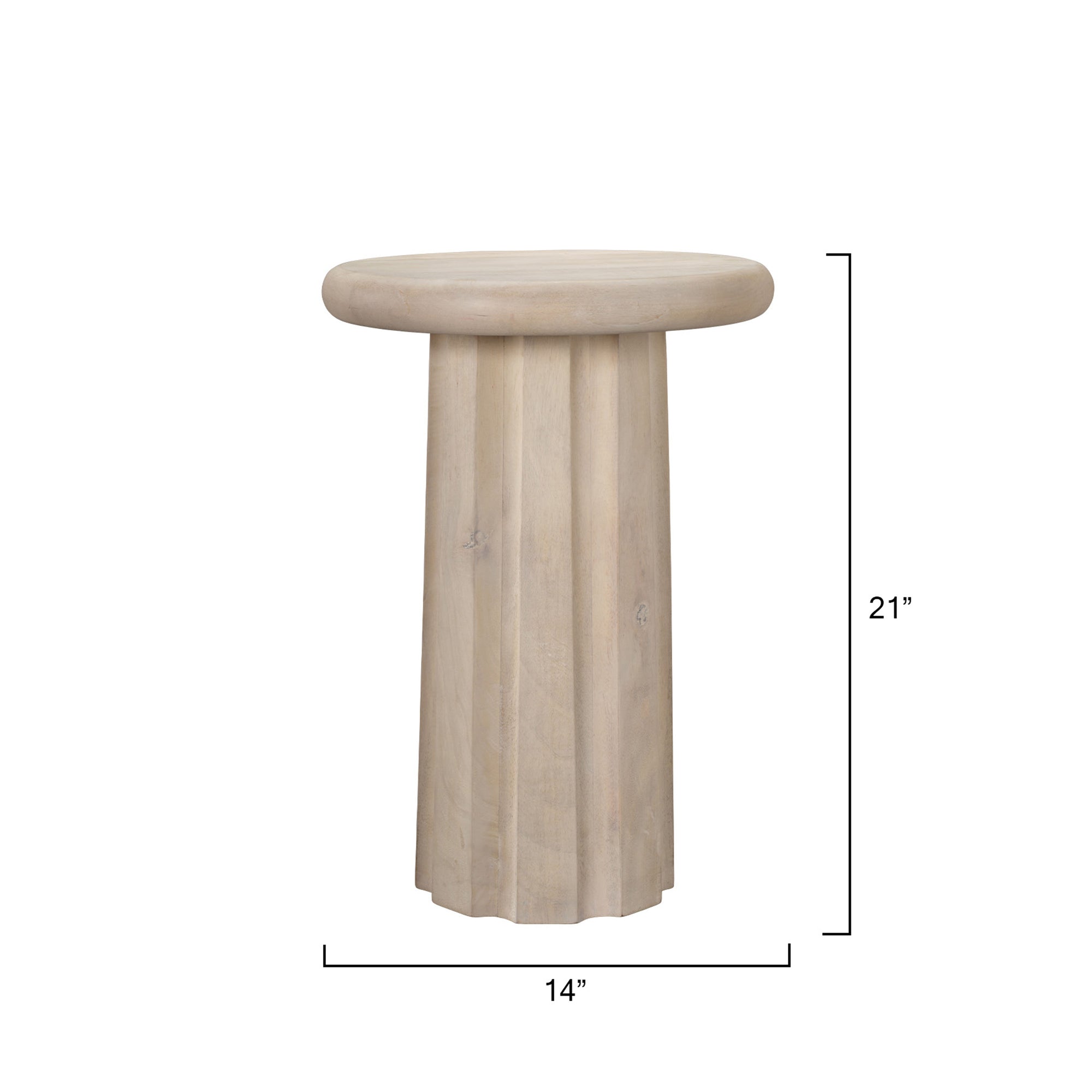 Jamie Young Cremini Off-White Wood Side Table