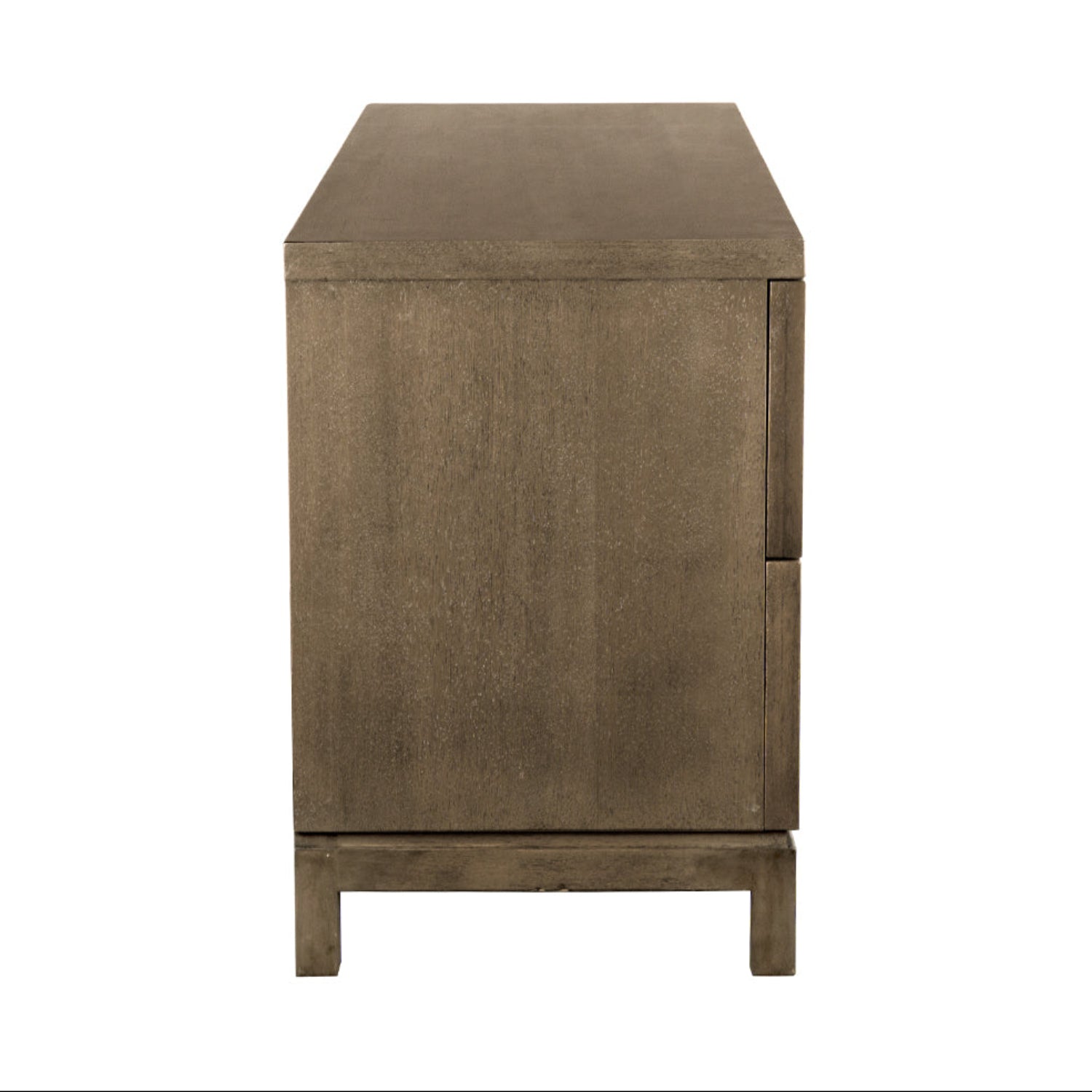 Noir Musashi Greige Walnut 6 Drawer, a greige walnut, brass credenza
