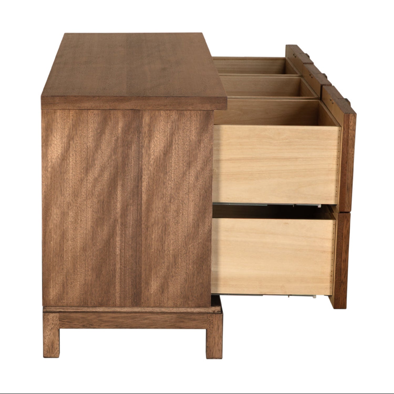 Noir Musashi Dark Walnut 6 Drawer shown in Dark Walnut with Brass Hardware