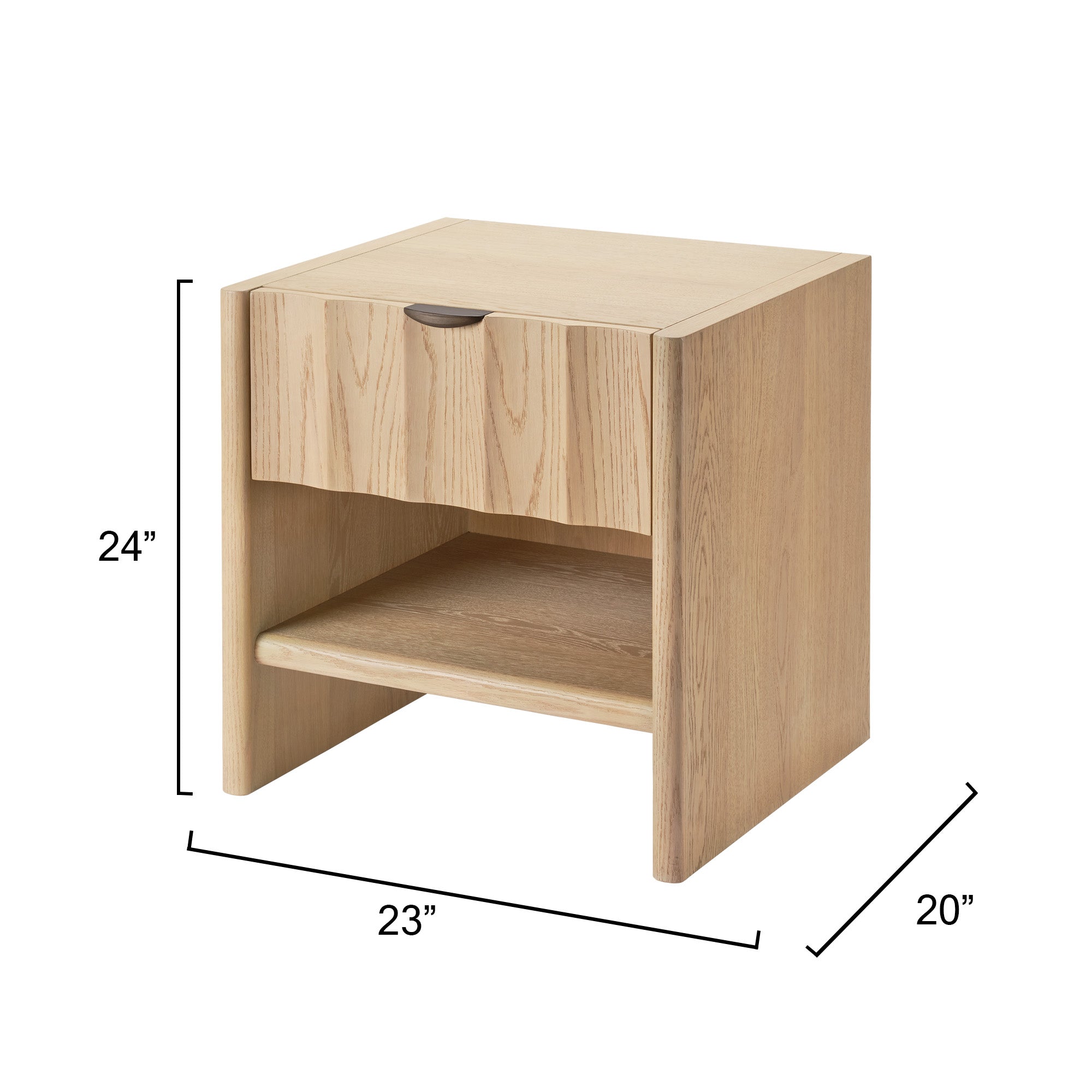 Jamie Young Finley Pale Oak Small Fluted Nightstand