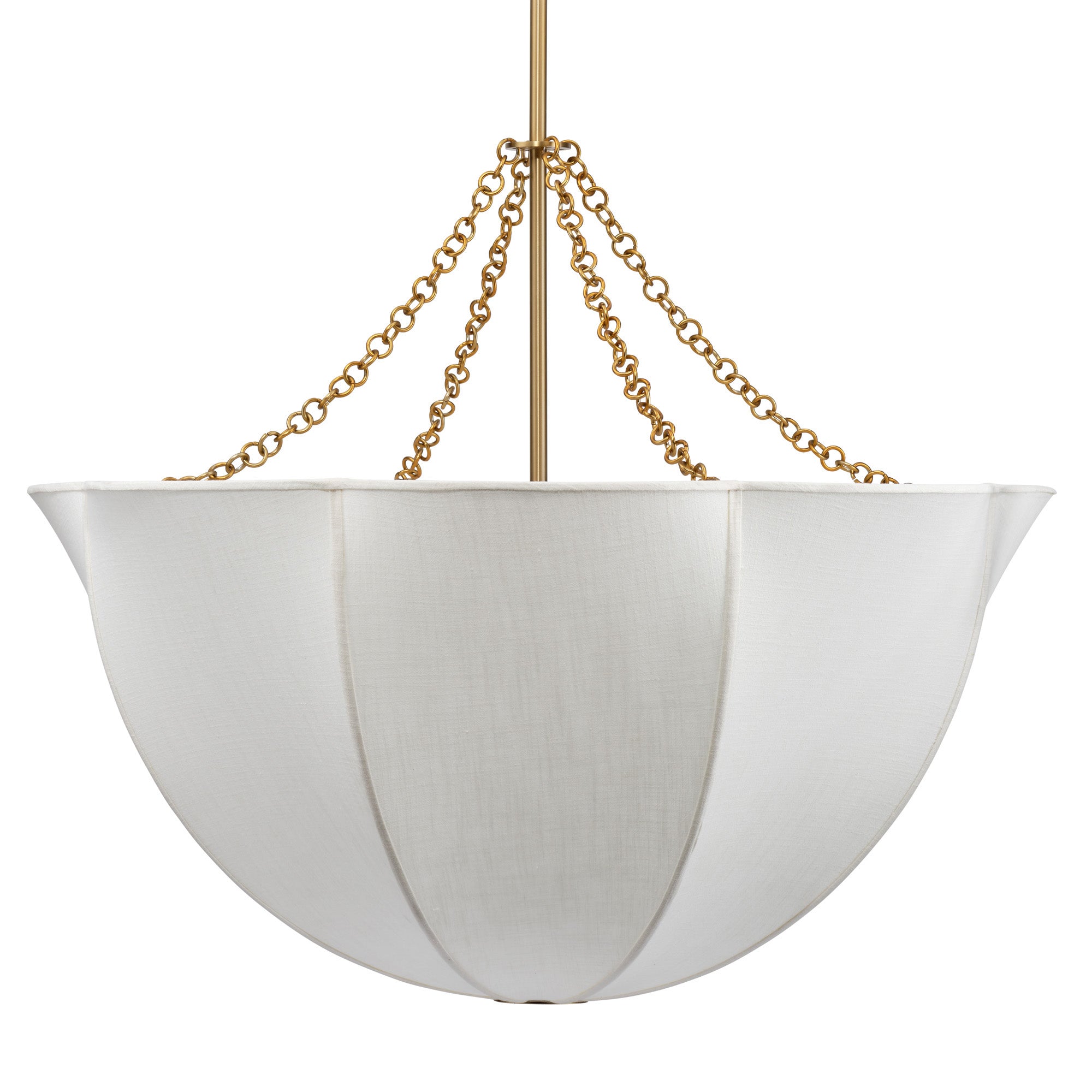 Jamie Young Aire Off-White Linen 4-Light Large Chandelier