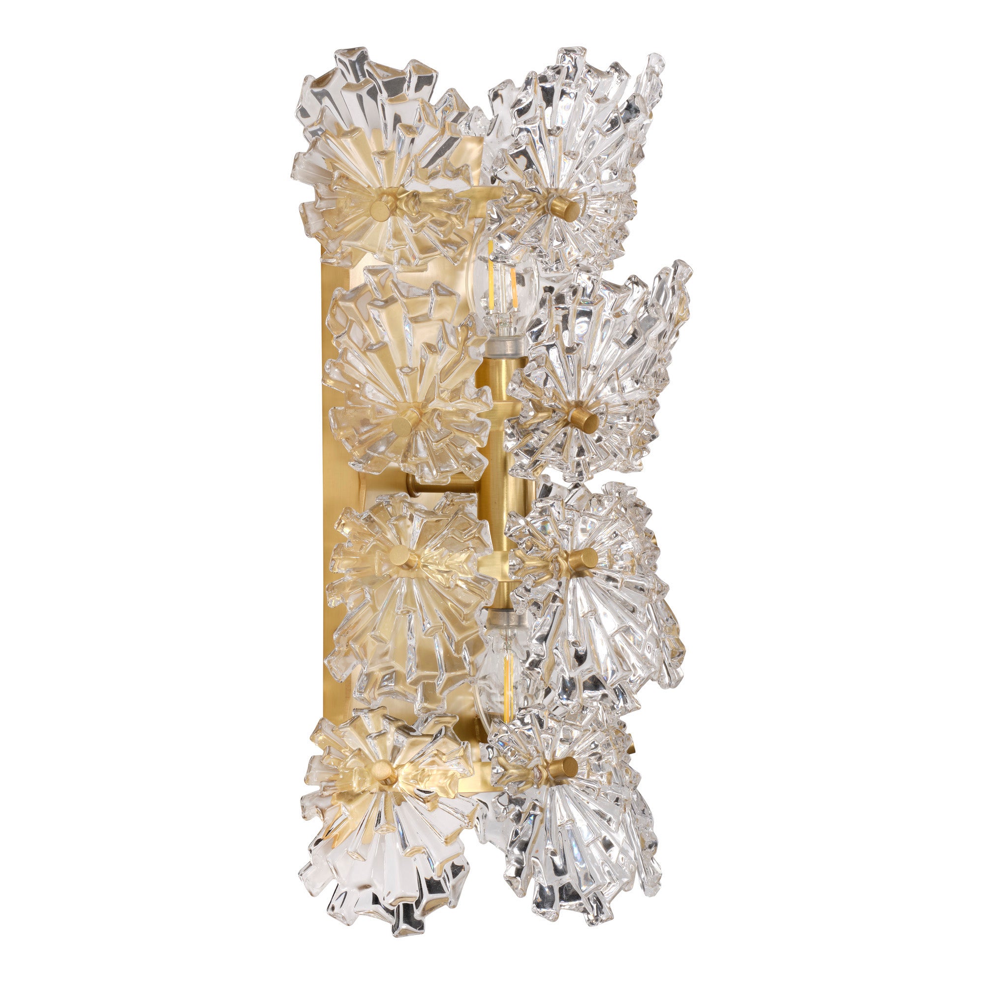 Jamie Young Orion Clear Molded Glass 2-Light Wall Sconce