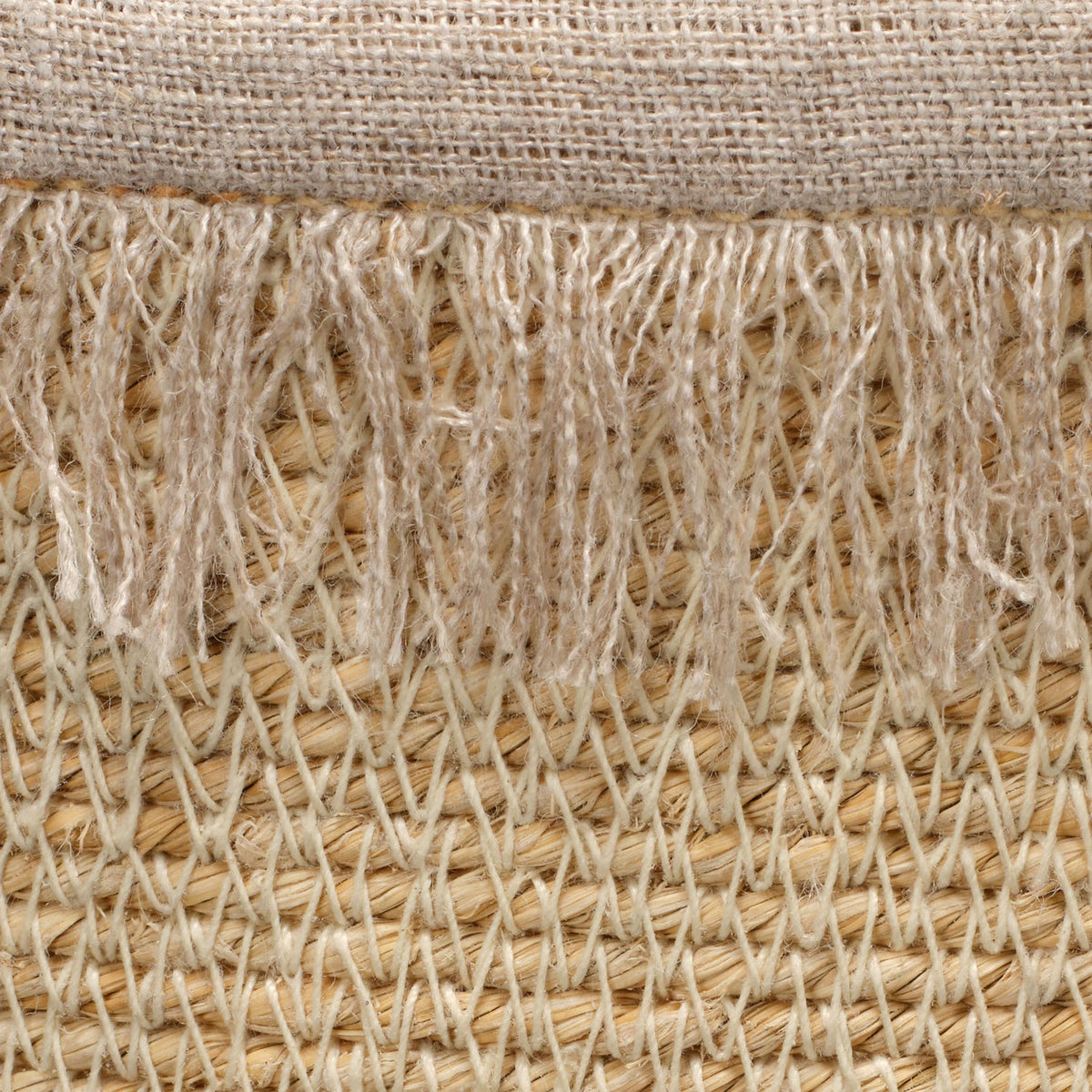 Jamie Young Beetle Taupe Medium Seagrass Basket close-up of Taupe Seagrass texture
