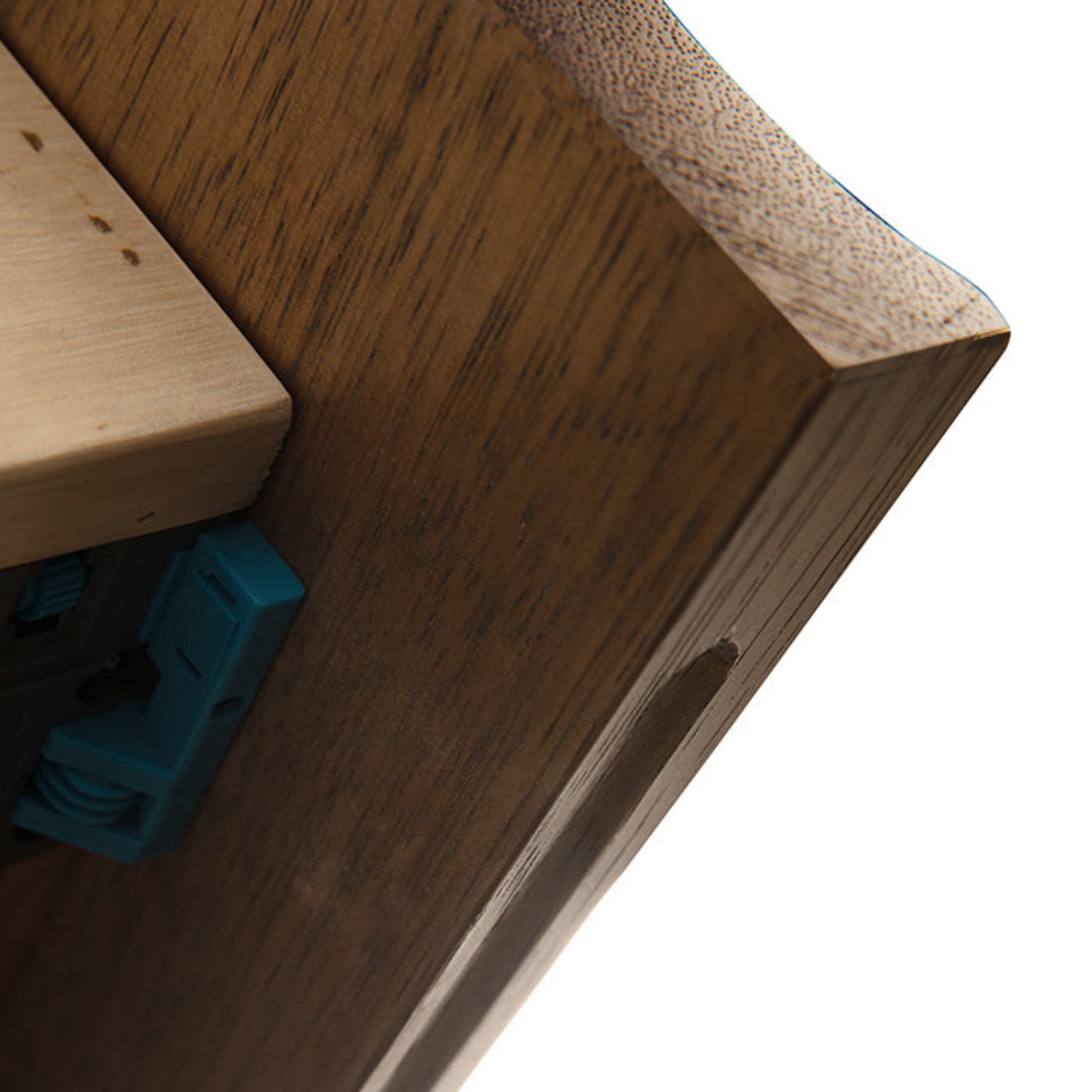 Wolf Dark Walnut Console with White Marble Top, walnut and stone construction
