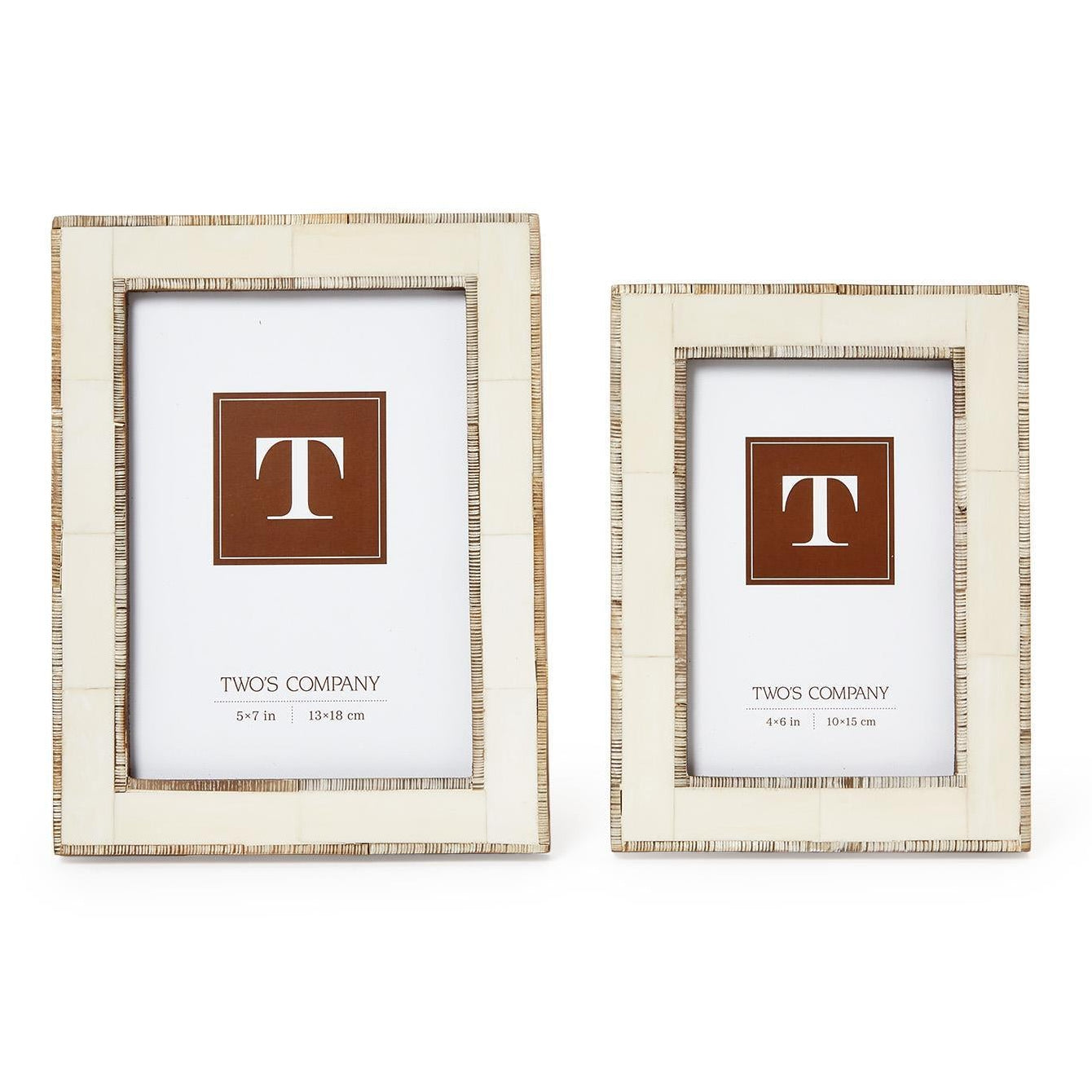 Chiseled Horn Photo Frame Set of 2