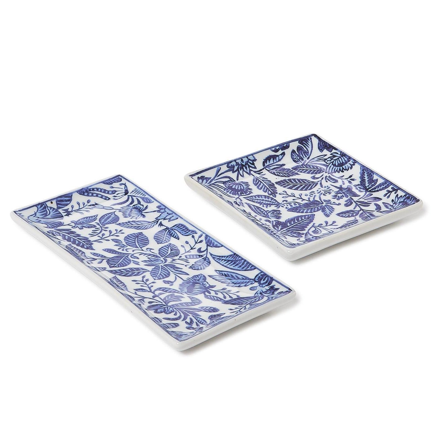 Chinoiserie Hand-Painted Trinket / Desk Tray Set of 2