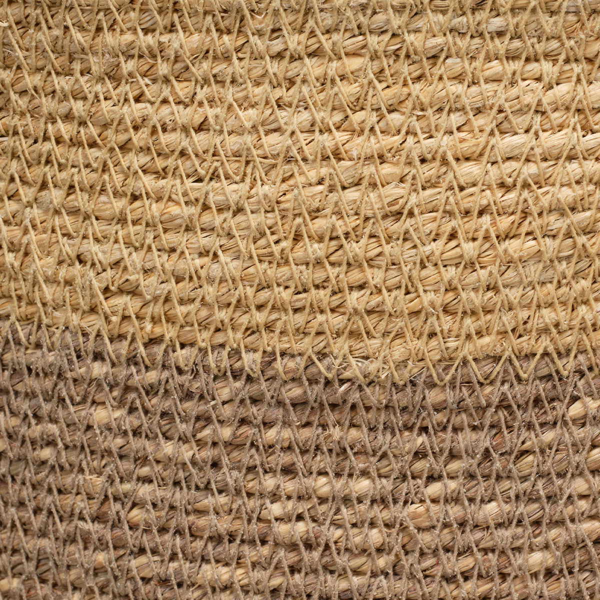 Jamie Young Butterfly Taupe Seagrass Basket styled in a room setting