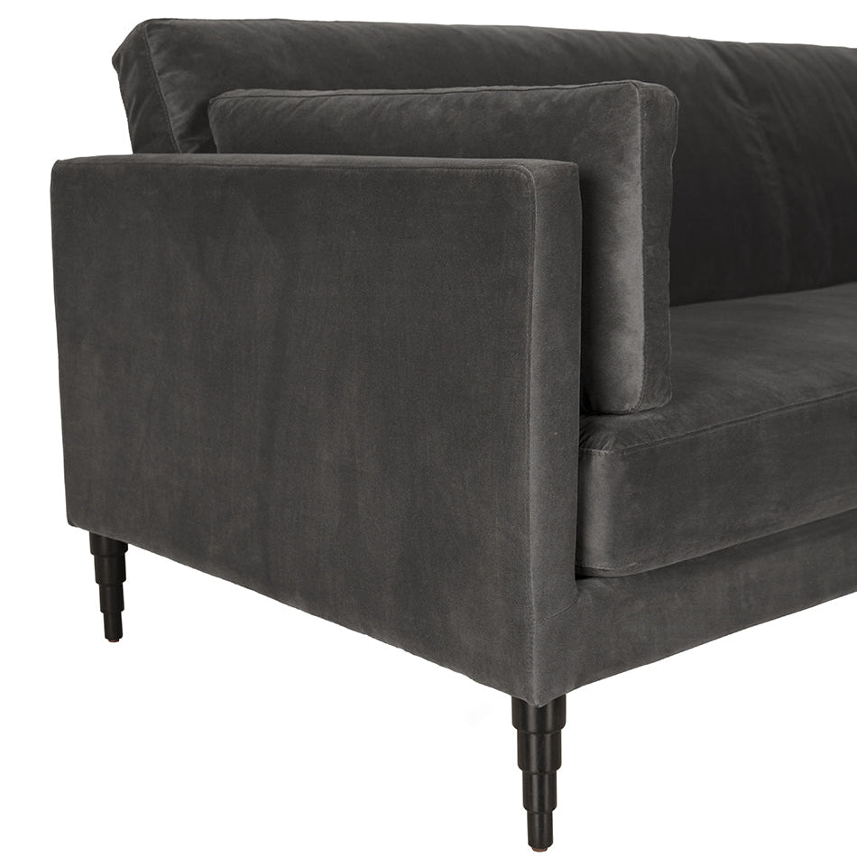 Noir Andalusia Sofa with Velvet, refined transitional silhouette