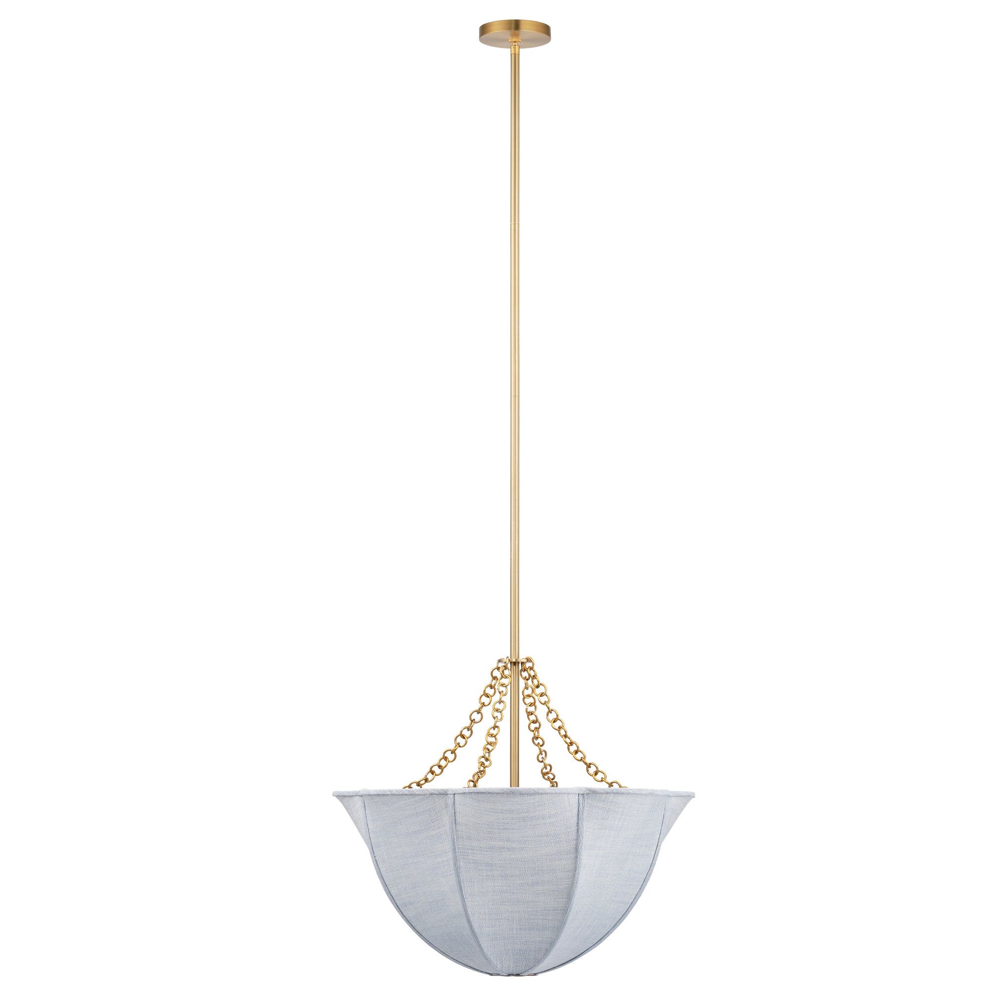 Jamie Young Aire Pale Blue Linen 4-Light Small Chandelier