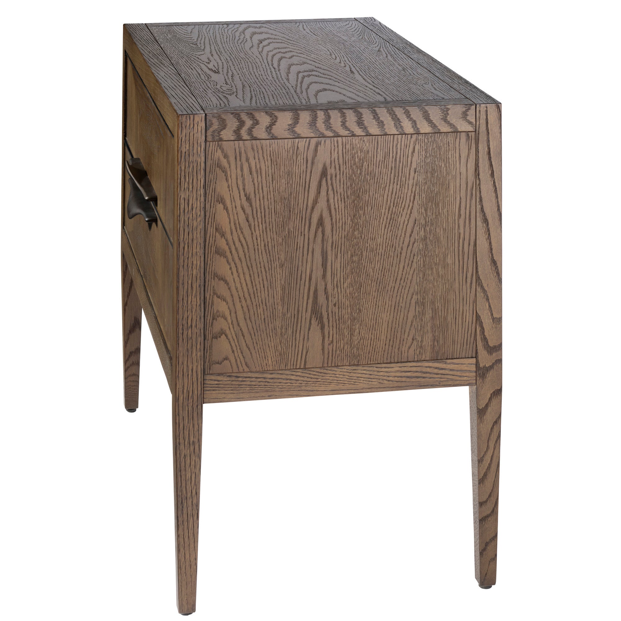Jamie Young Landmark Brown Sugar Oak Two Drawer Nightstand