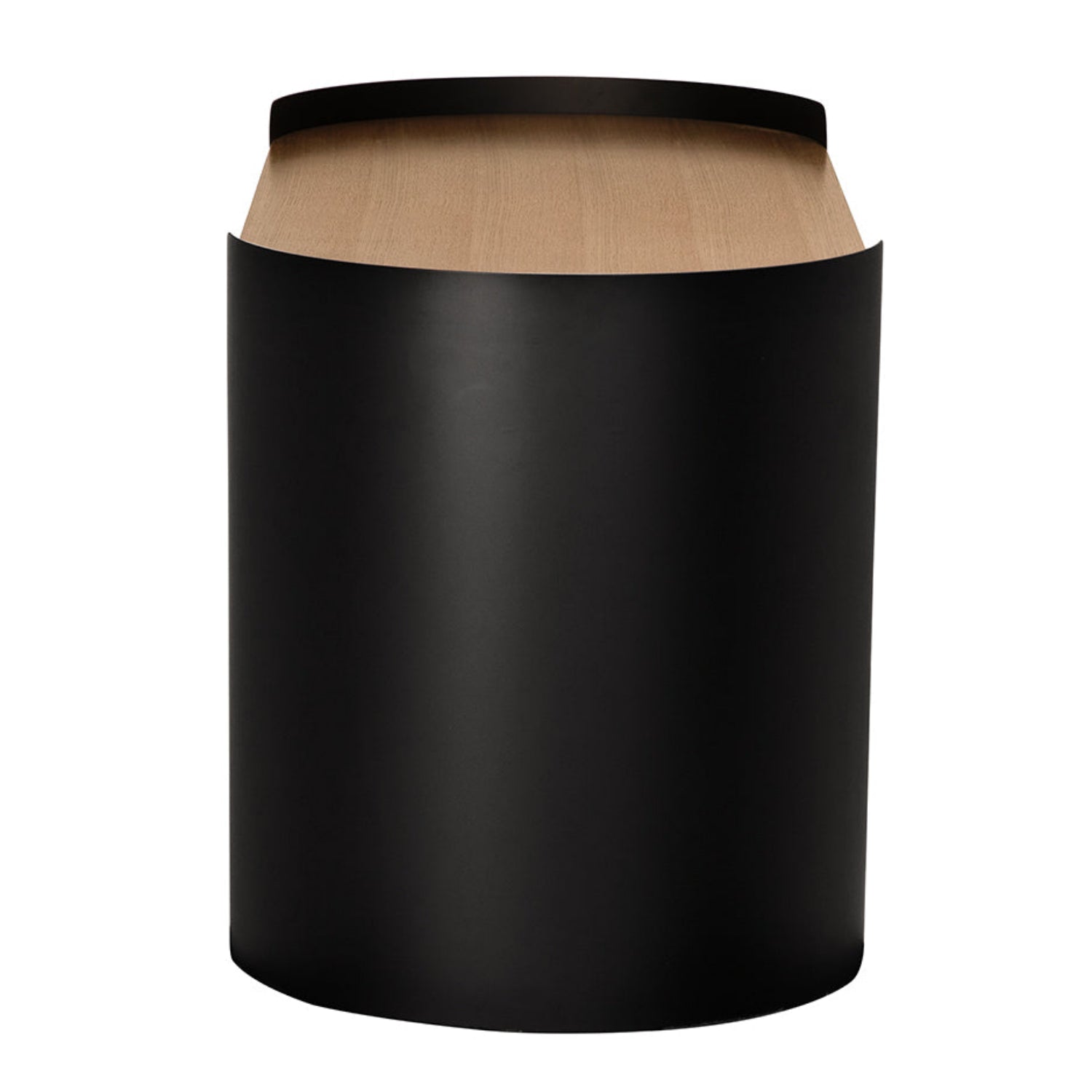 Tessio Desk finished in Matte Black and Natural Oak
