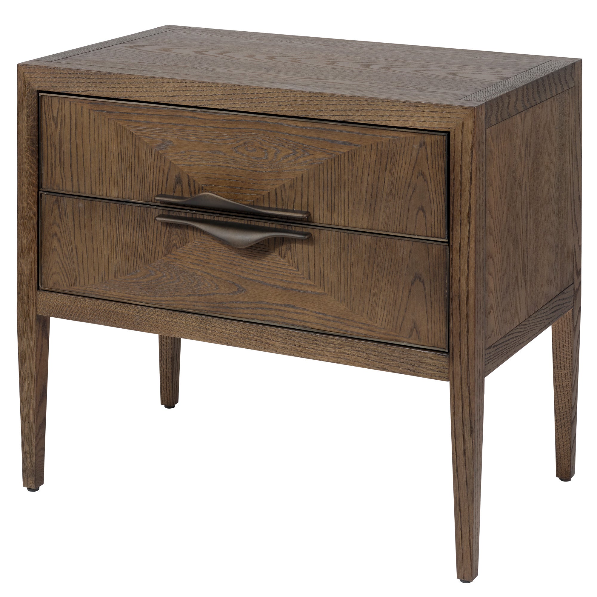 Jamie Young Landmark Brown Sugar Oak Two Drawer Nightstand