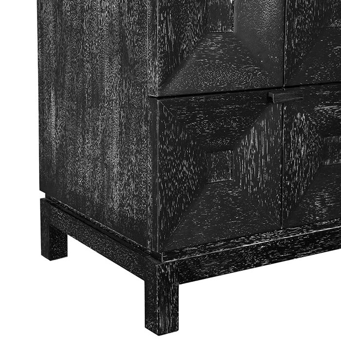 Noir Musashi Black Walnut 6 Drawer, measuring 72 in. W x 22 in. D x 33 in. H