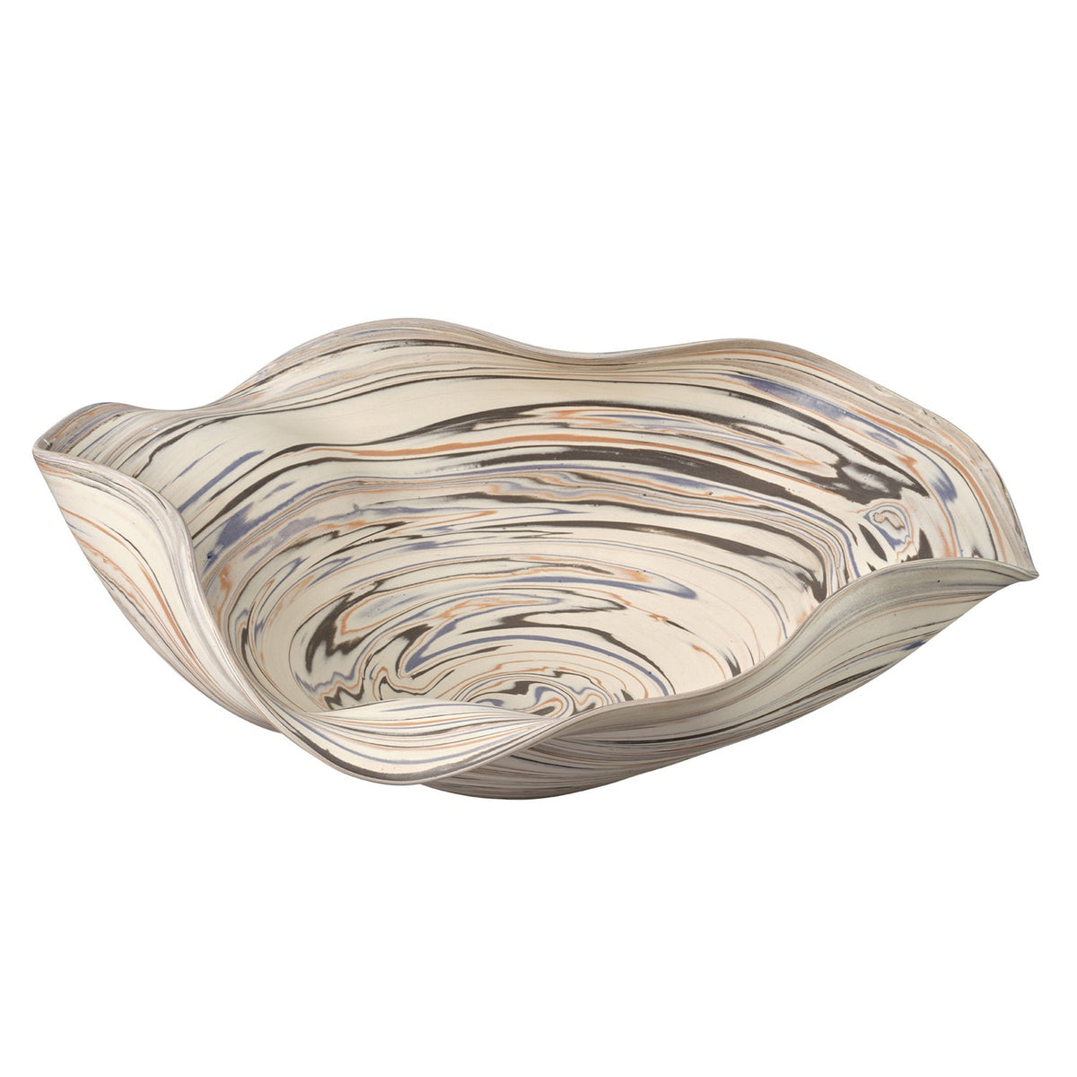 Jamie Young Billowed Off-White Porcelain Bowl in Off-White Porcelain, full front view