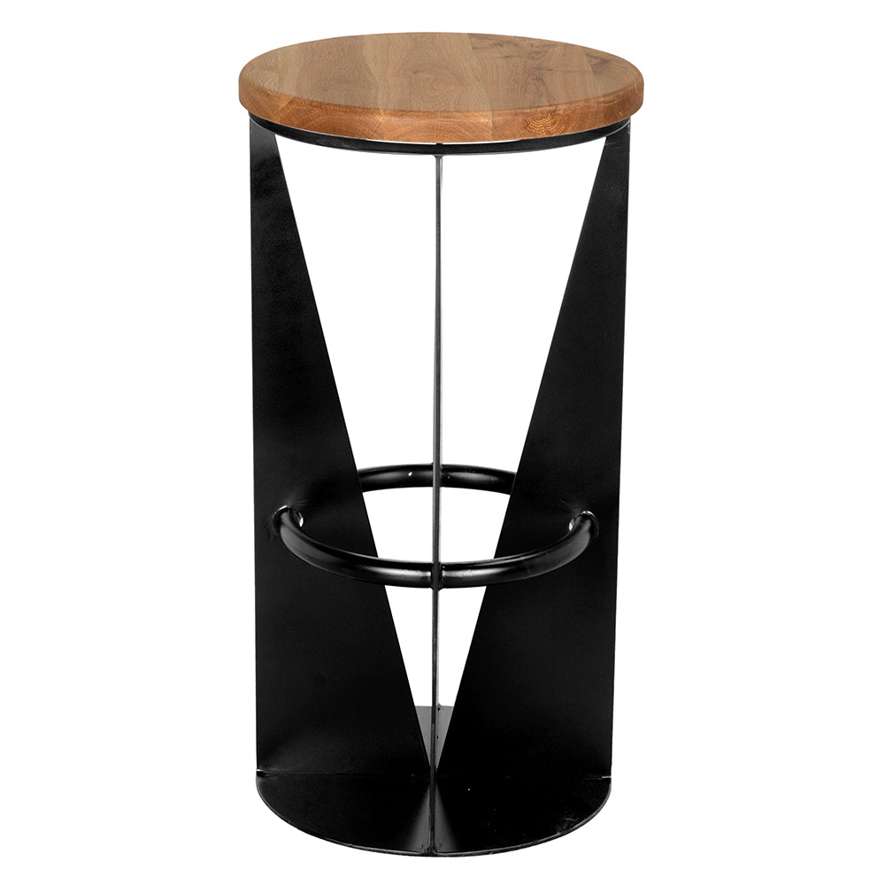 Noir Nagoya Bar Stool, matte black iron frame
