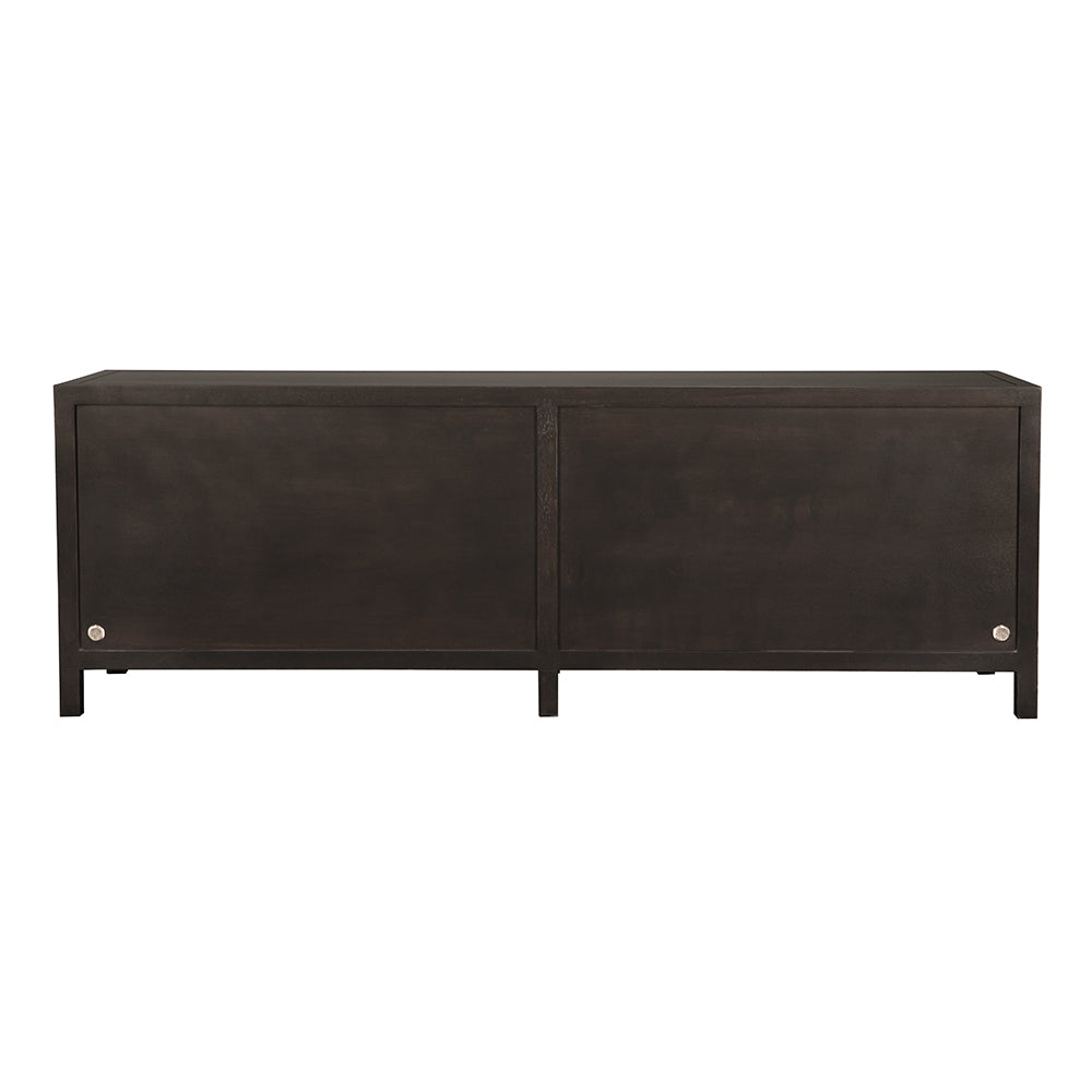 Noir Quadrant Ebony 4 Door Sideboard, modern sculptural storage