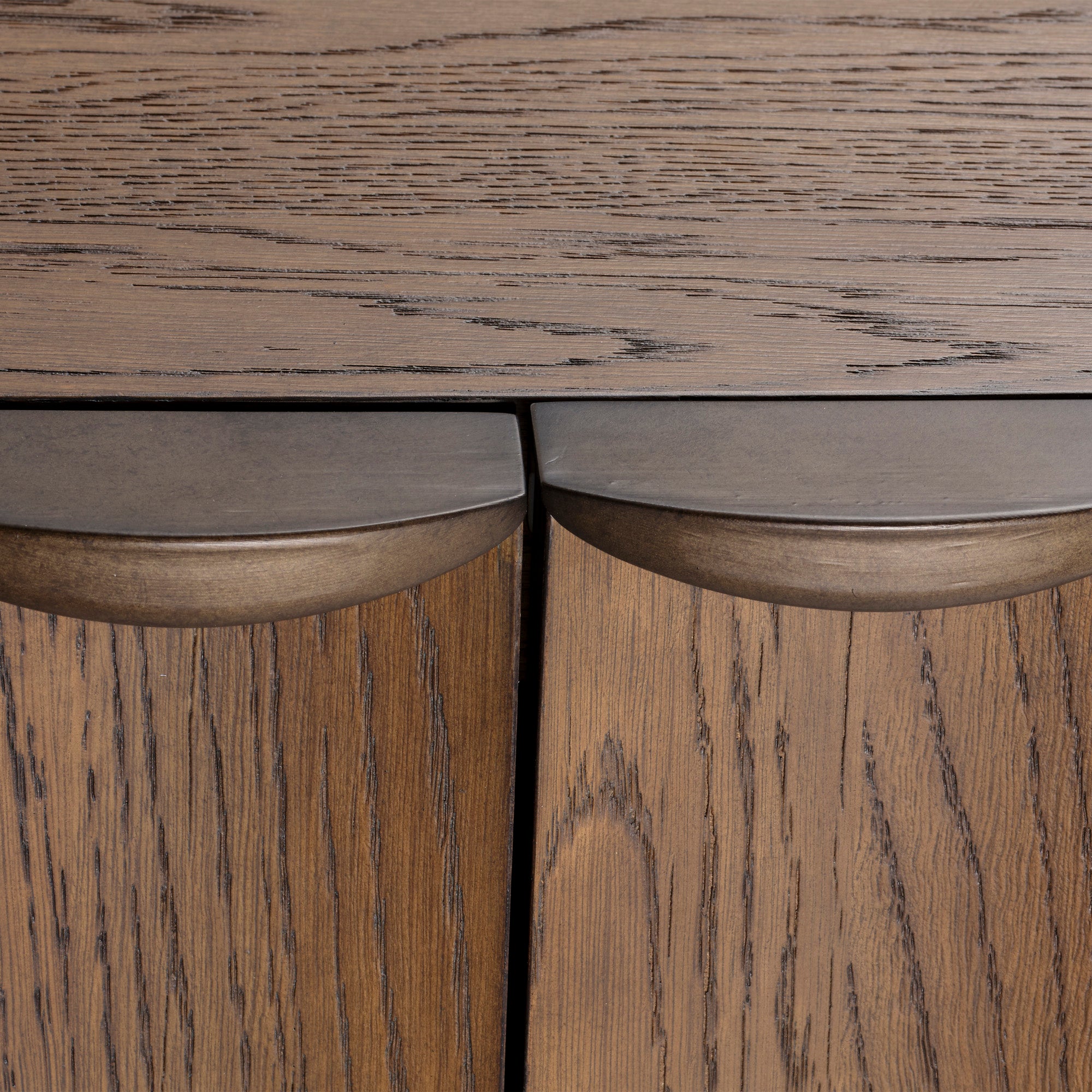 Jamie Young Finley Brown Sugar Oak Fluted Two Door Cabinet