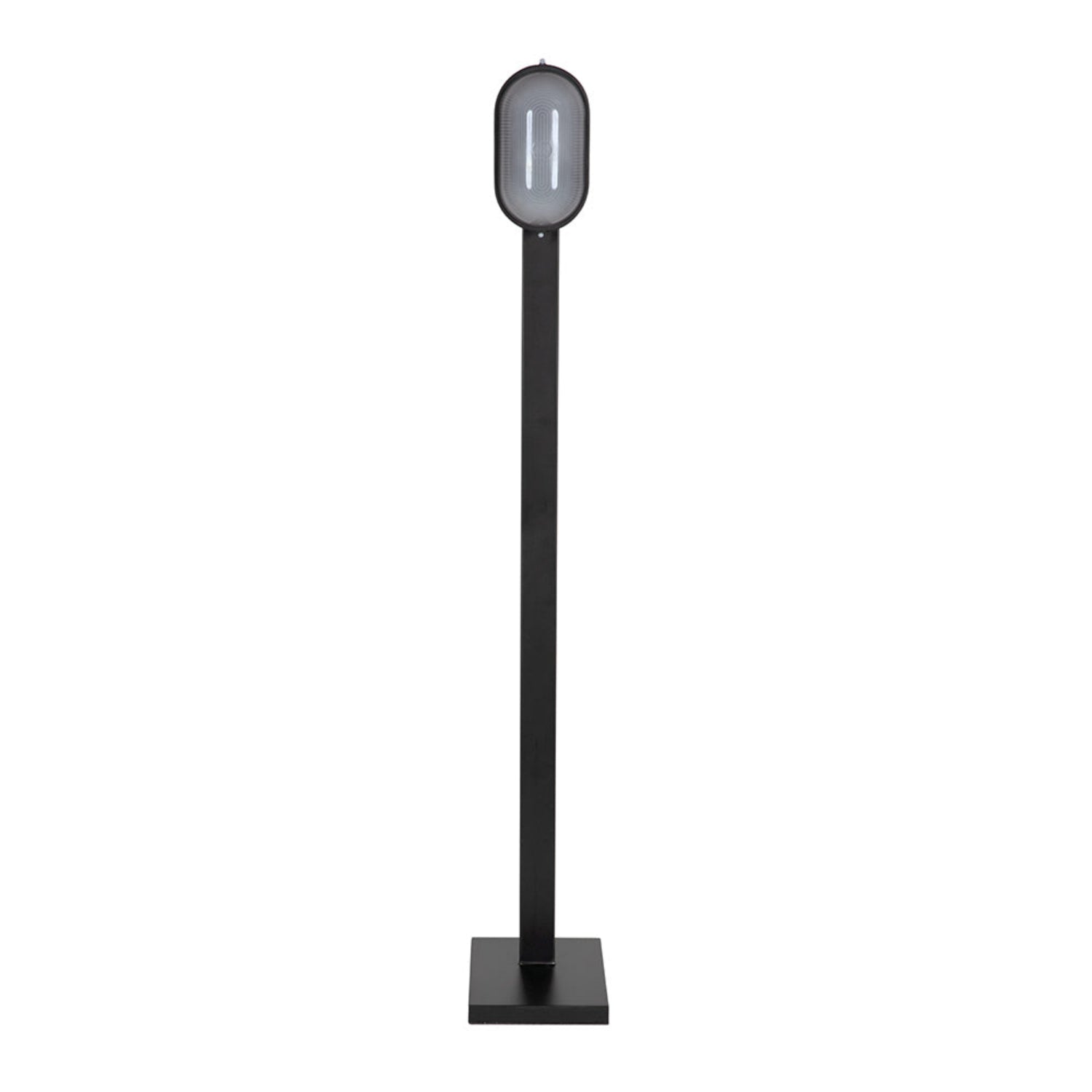 Subway Floor Lamp in matte black iron and frosted glass