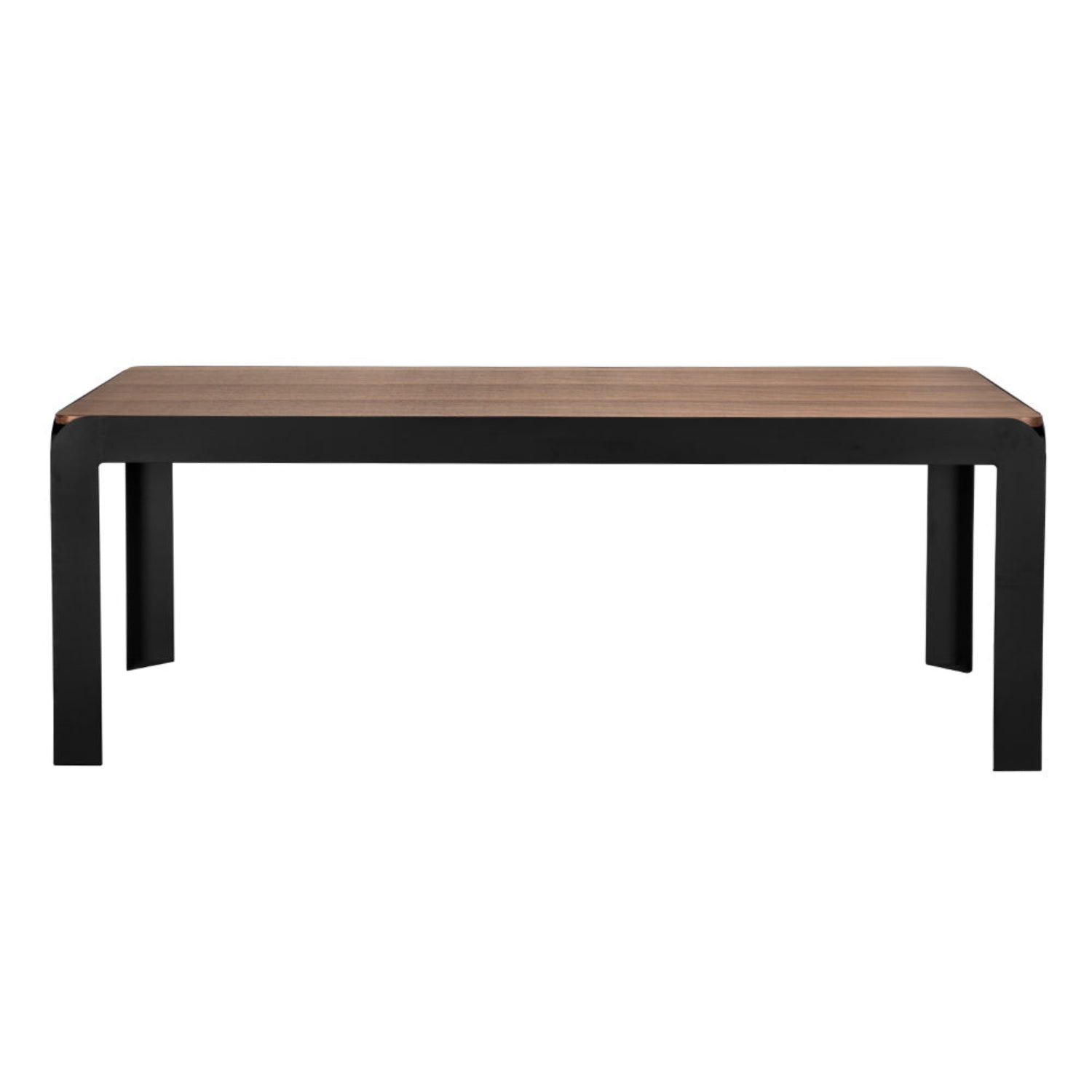 Noir Alexei Dining Table in Dark Walnut and Matte Black finish