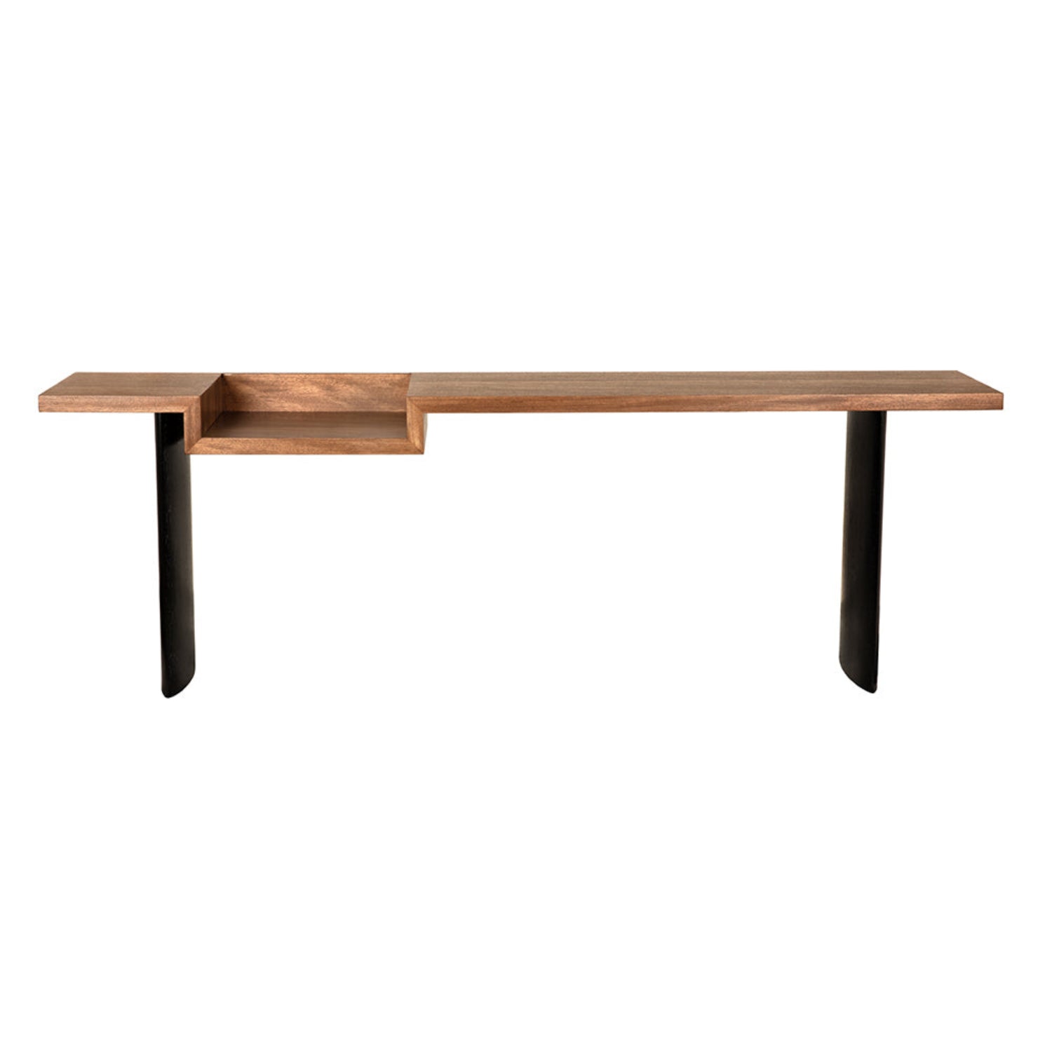 Noir Ryland Desk/Console Table in Dark Walnut with Black Walnut Legs finish