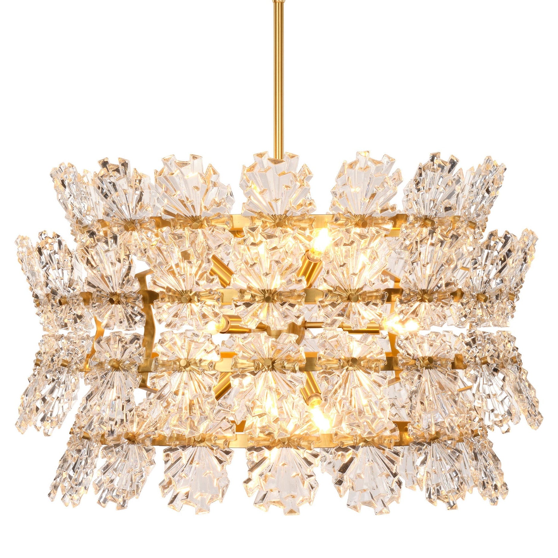 Jamie Young Orion Clear Molded Glass 9-Light Chandelier