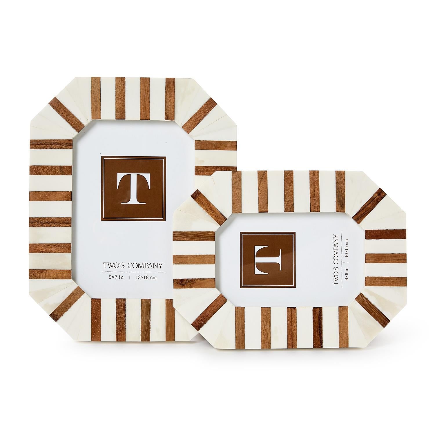 Octagon Edge Photo Frame Set of 2