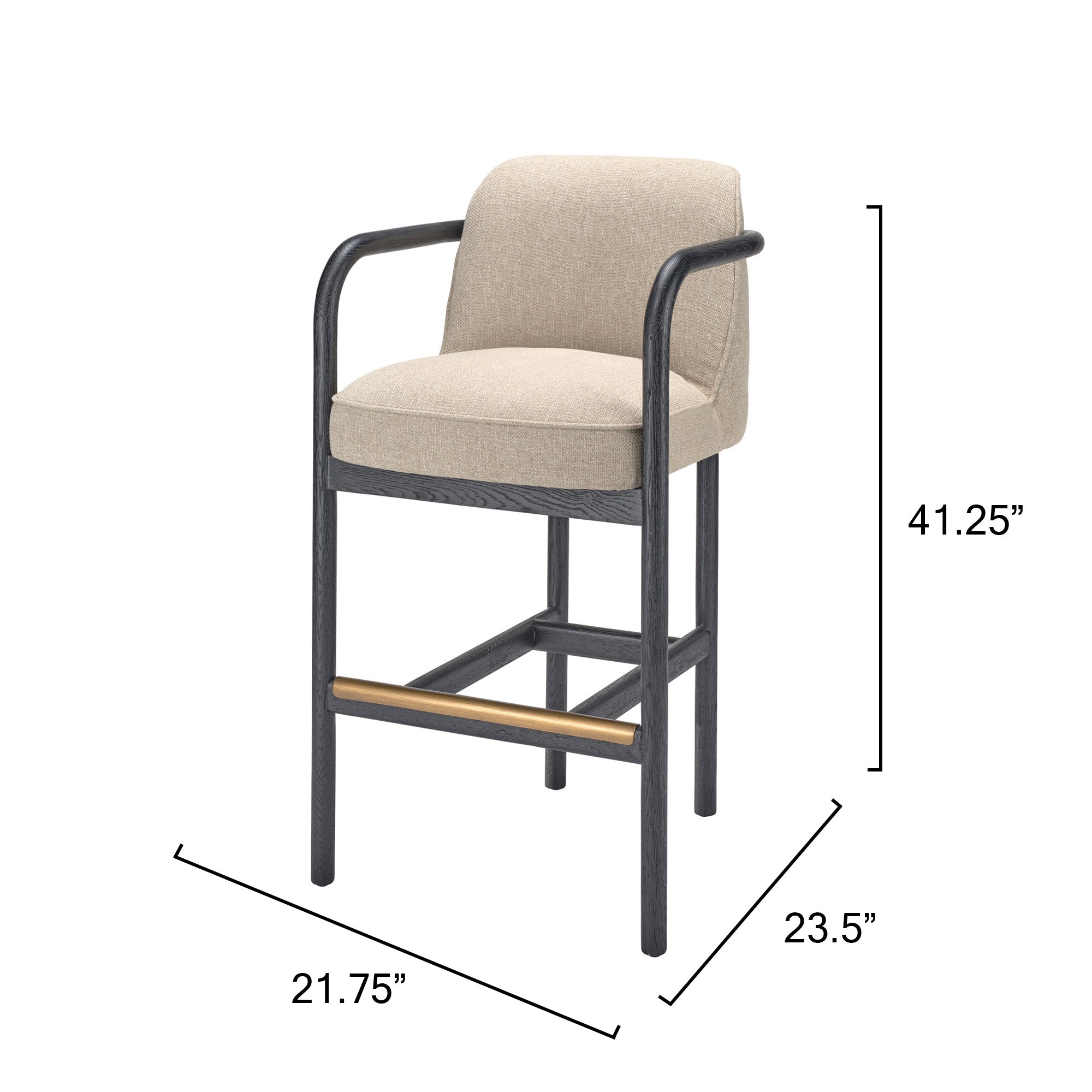 Jamie Young Tether Ebony Oak Bar Stool