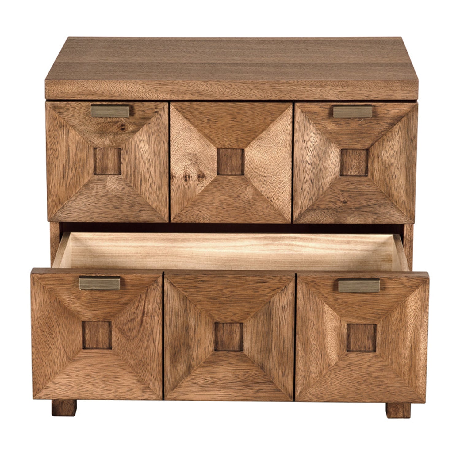 Noir Musashi Dark Walnut Small 2 Drawer crafted from walnut and veneer