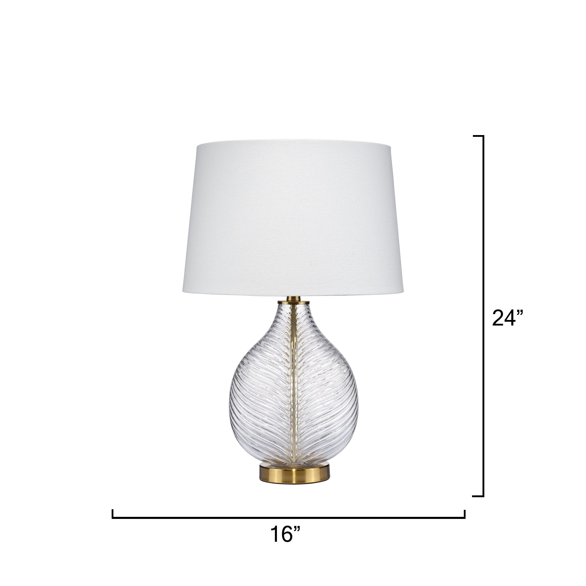 Lifestyle by Jamie Young Maple Clear Glass Table Lamp with Linen Shade