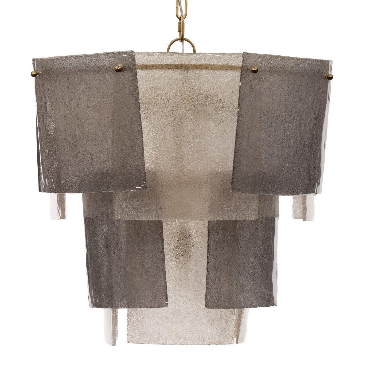 Jamie Young Aurora Clear and Smoke Seeded Glass 10-Light Small Chandelier