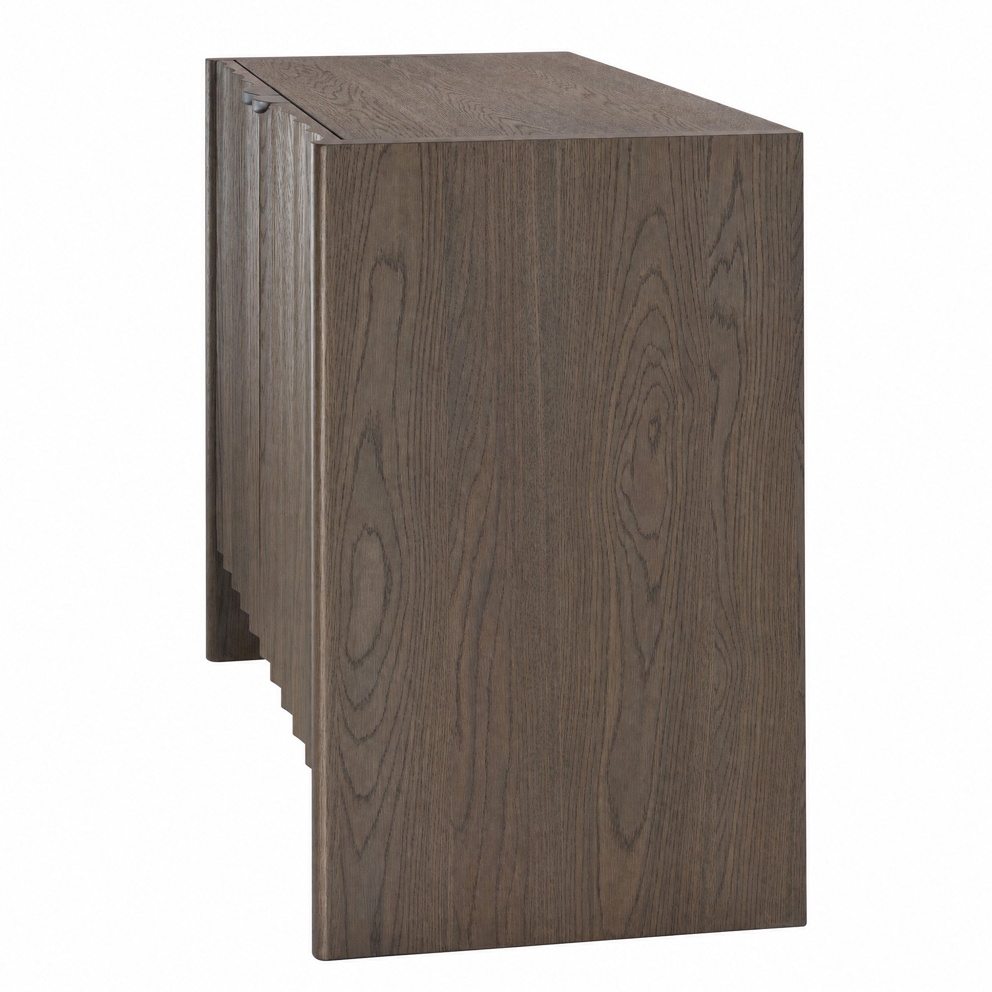 Jamie Young Finley Brown Sugar Oak Fluted Two Door Cabinet