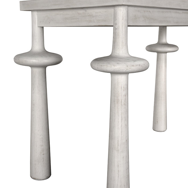 Noir Destemonia Console Table, White Wash finish