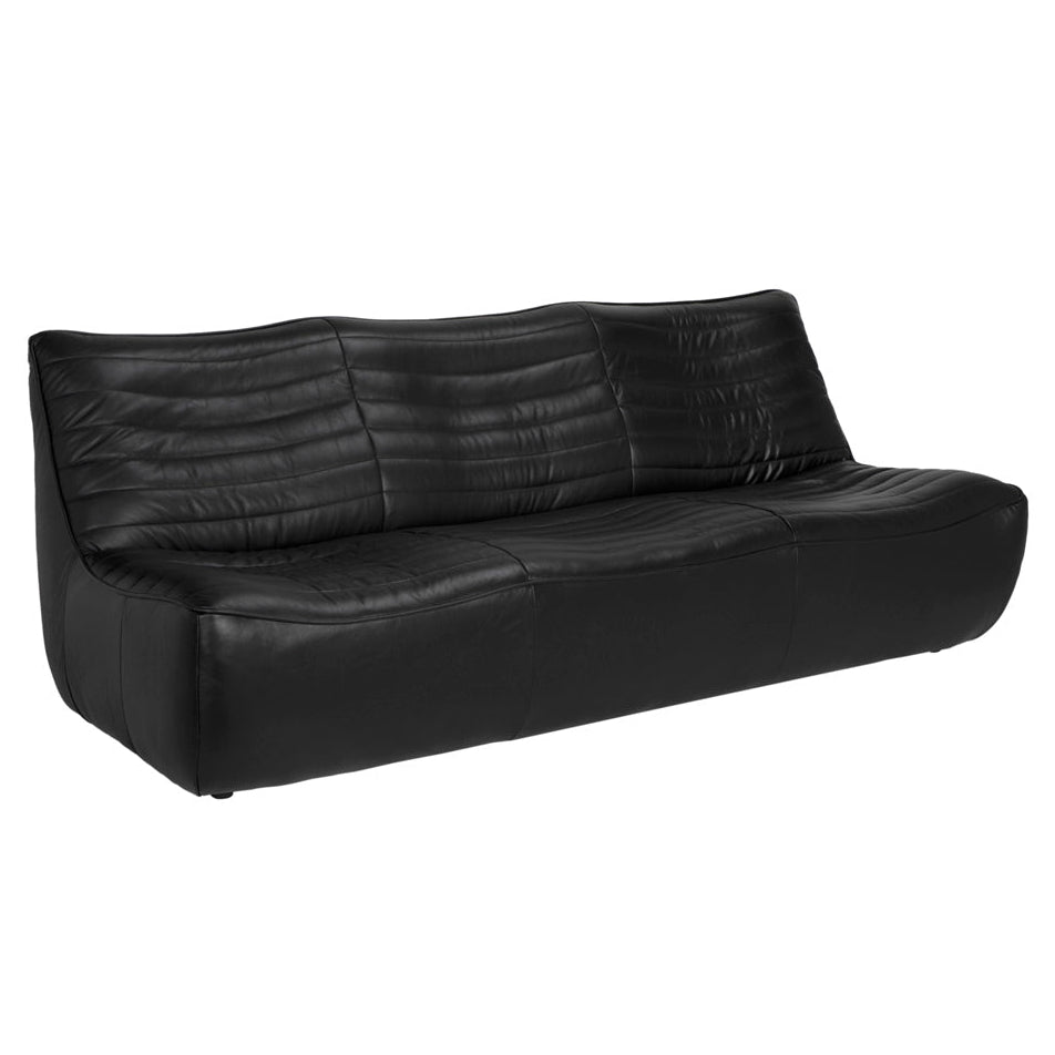 Noir McClain 3 Seater, Onyx Black top-grain leather