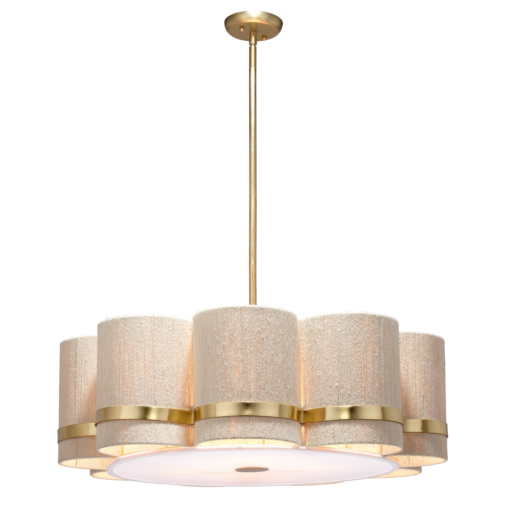 Jamie Young Carousel Off-White 4-Light Chandelier