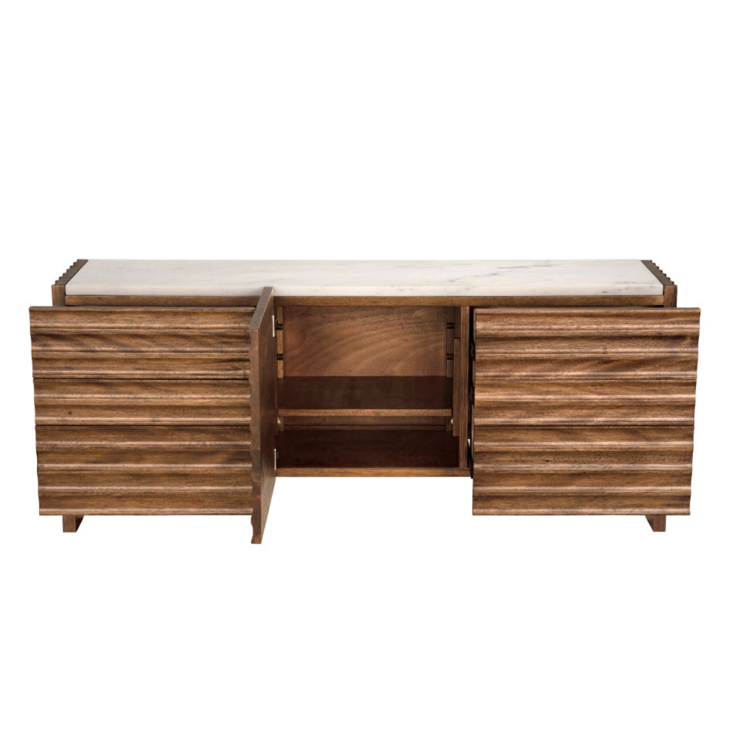 Noir Gauss Dark Walnut Sideboard with Marble Top, a dark walnut sideboard