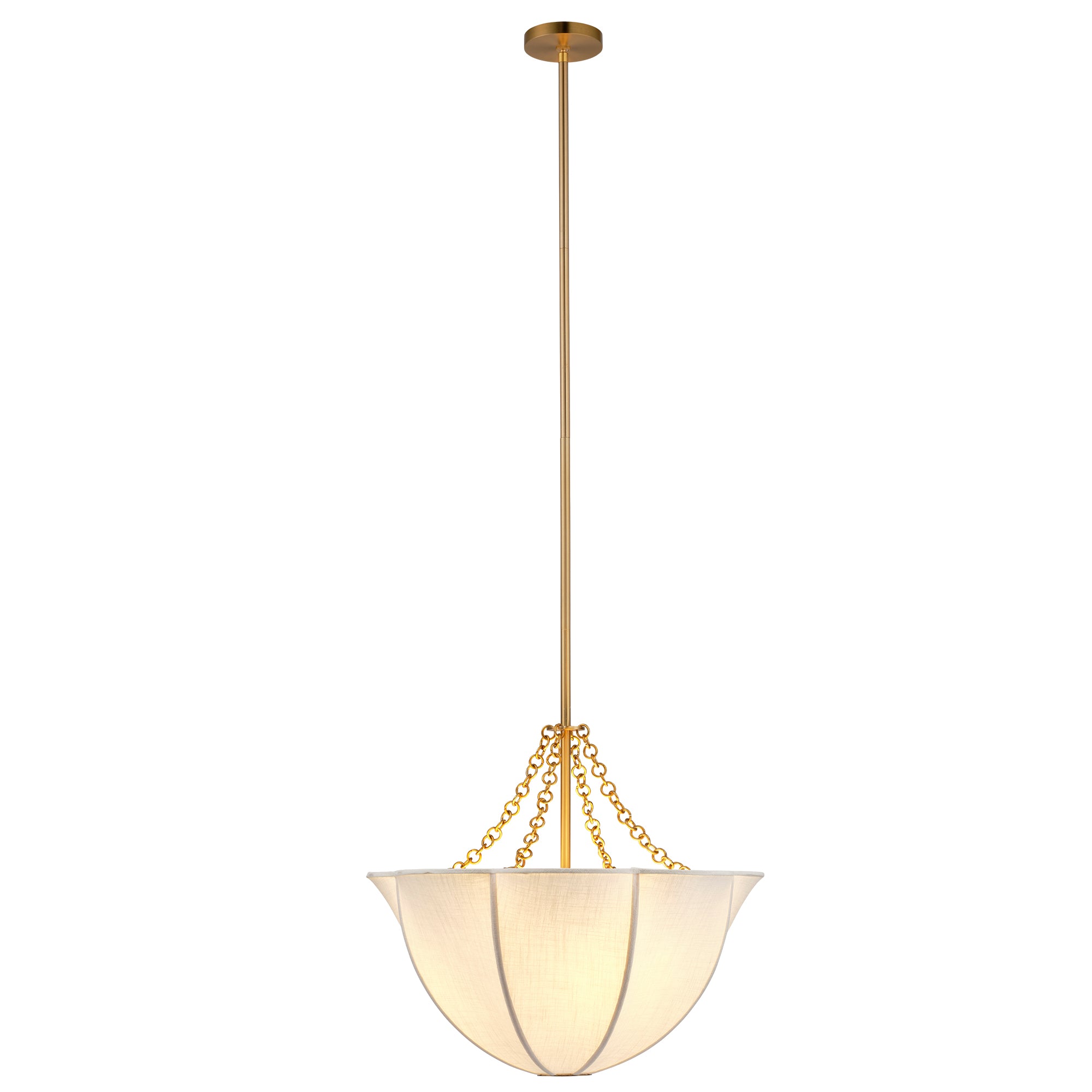 Jamie Young Aire Off-White Linen 4-Light Small Chandelier