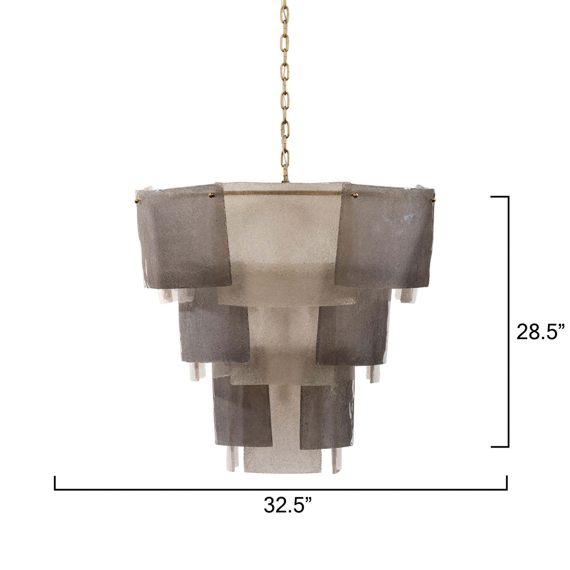 Jamie Young Aurora Clear and Smoke Seeded Glass 18-Light Large Chandelier