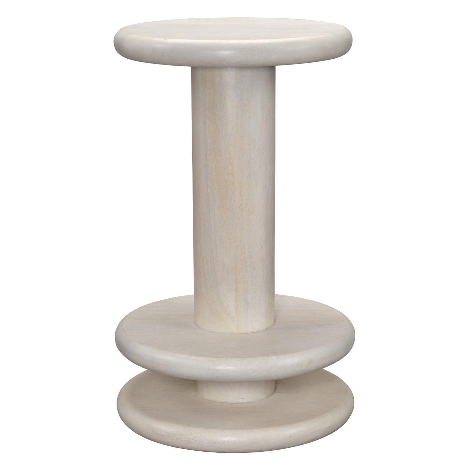 Jamie Young Rye Off-White Mango Wood Counter Stool in Off-White Mango Wood, full front view